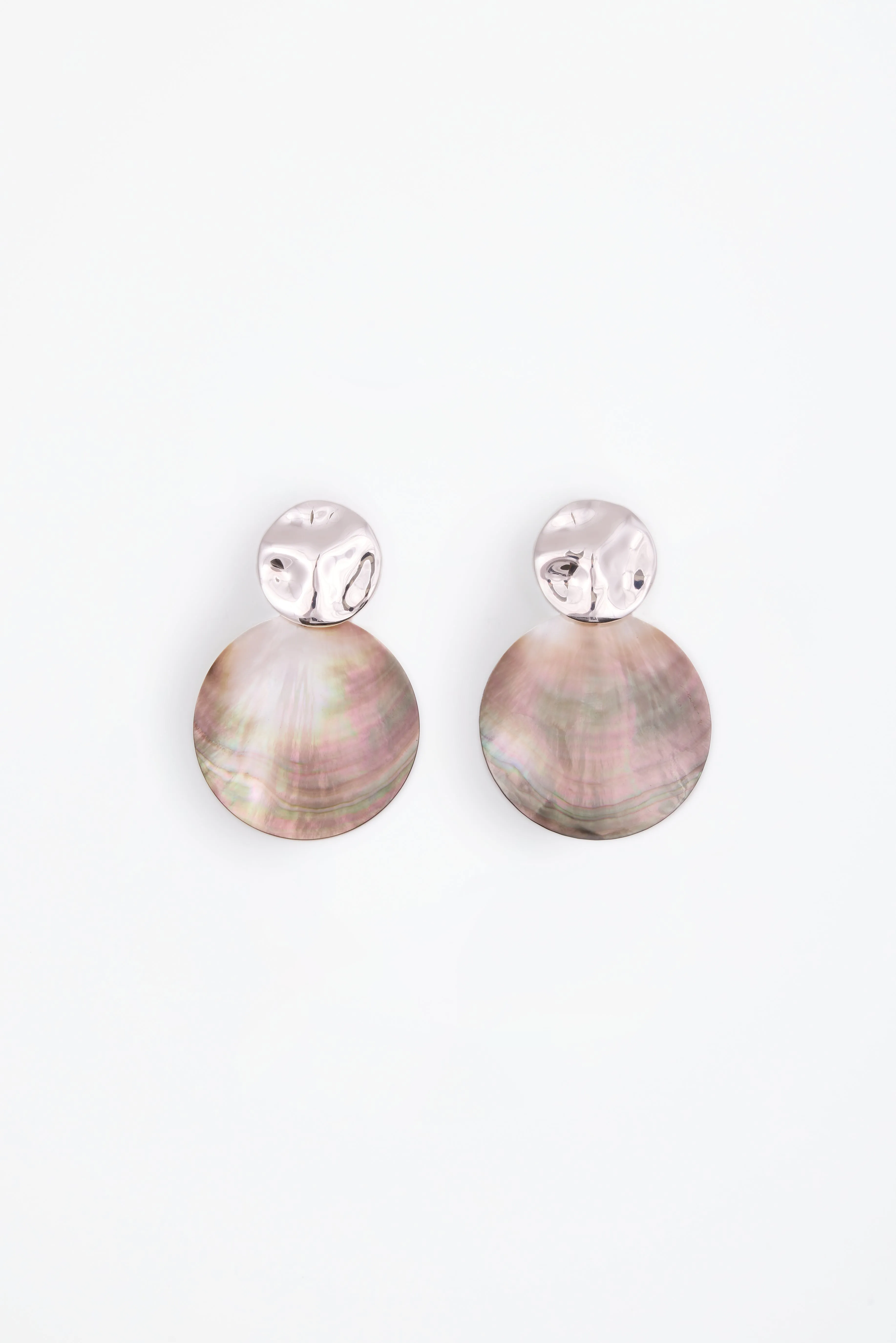 Shell Disc Earring (Silver/Shell) sold by SAME