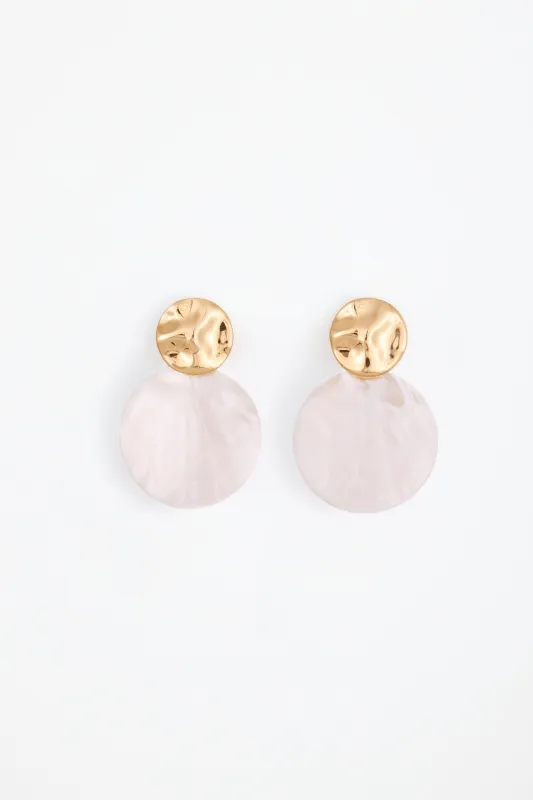 Shell Disc Earring (Gold/Shell) made by SAME