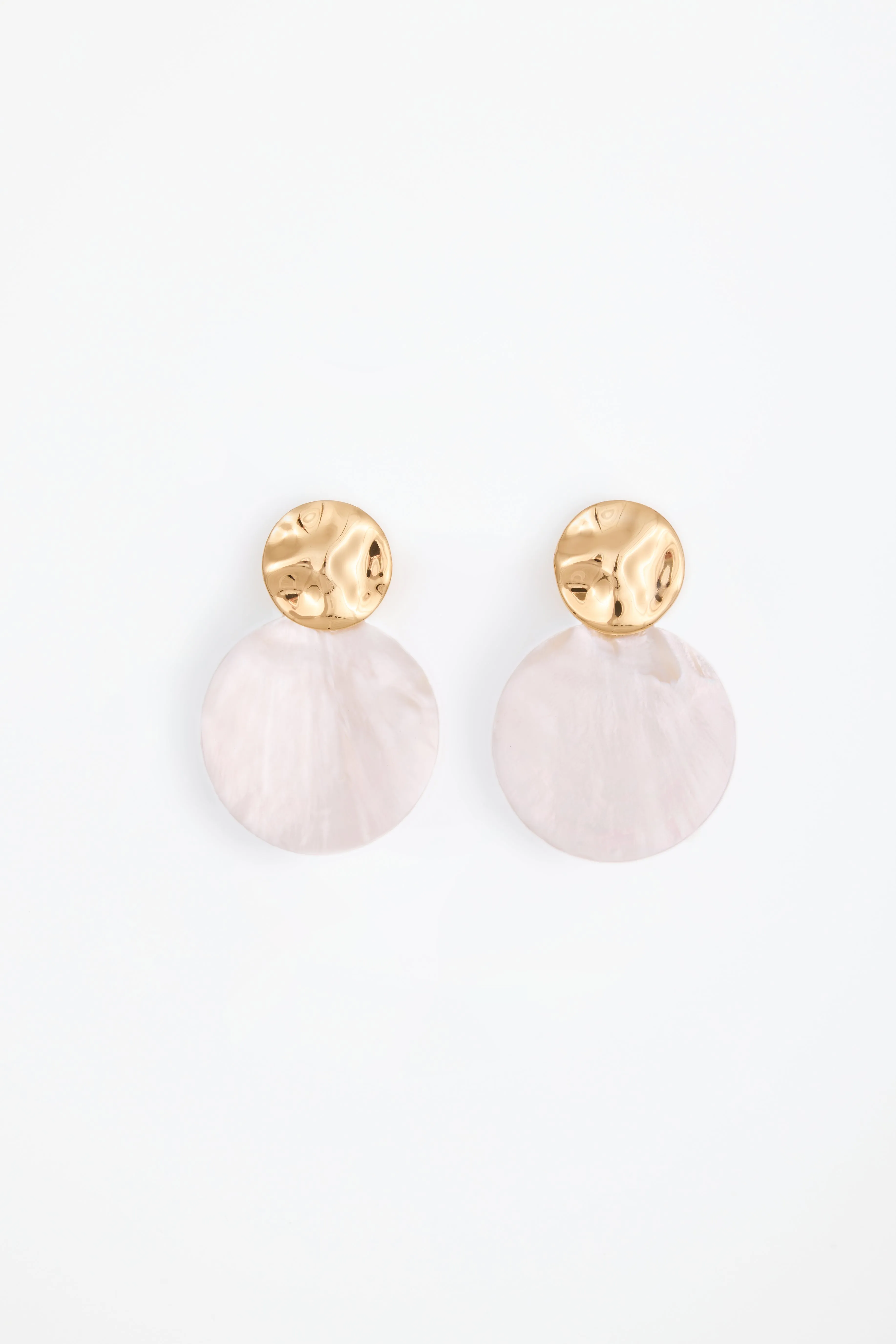 Shell Disc Earring (Gold/Shell) sold by SAME