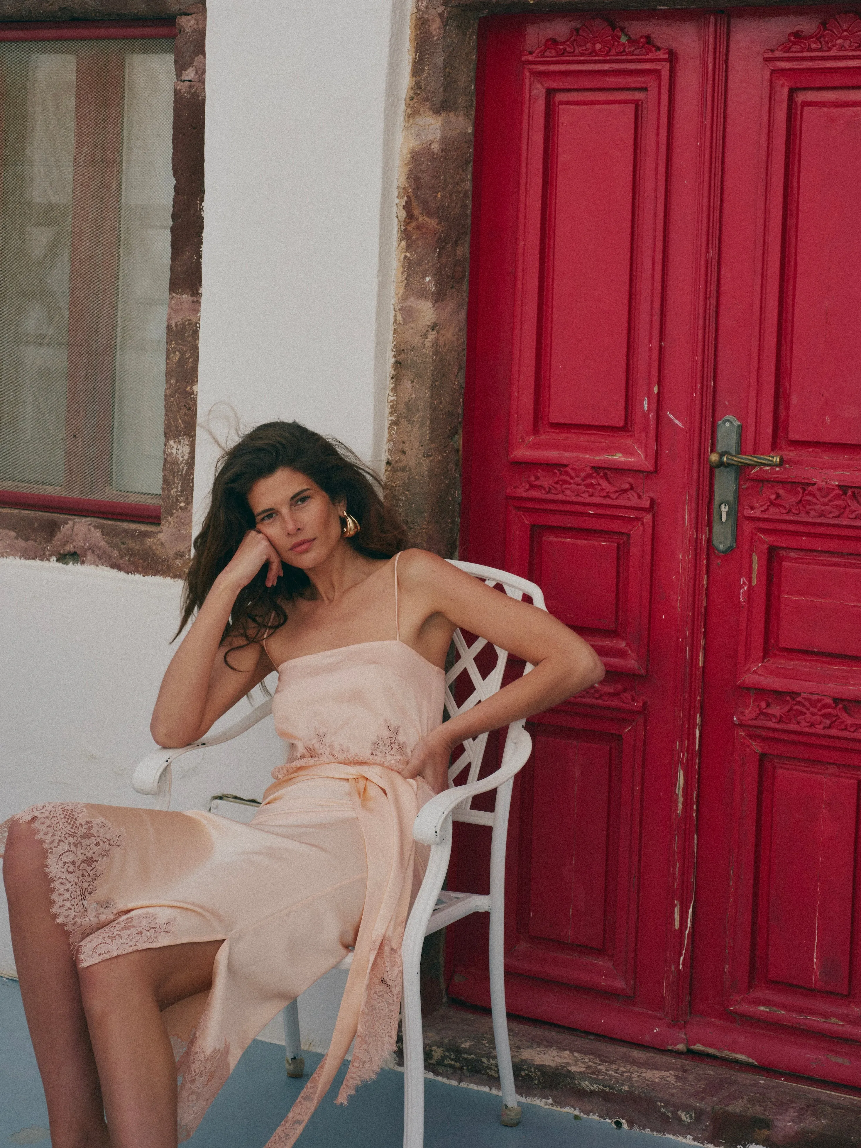 Lace Silk Midi Skirt (Rose Clay) sold by SAME product image thumbnail 3