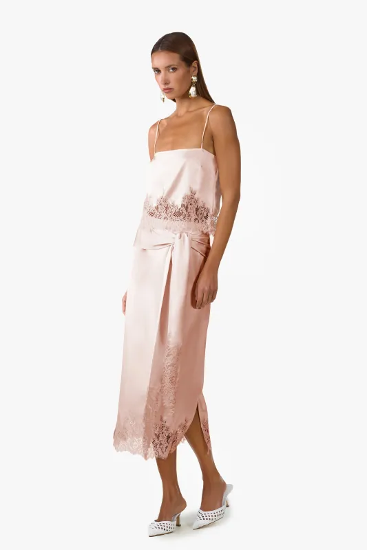 Lace Silk Tank (Rose Clay) made by SAME