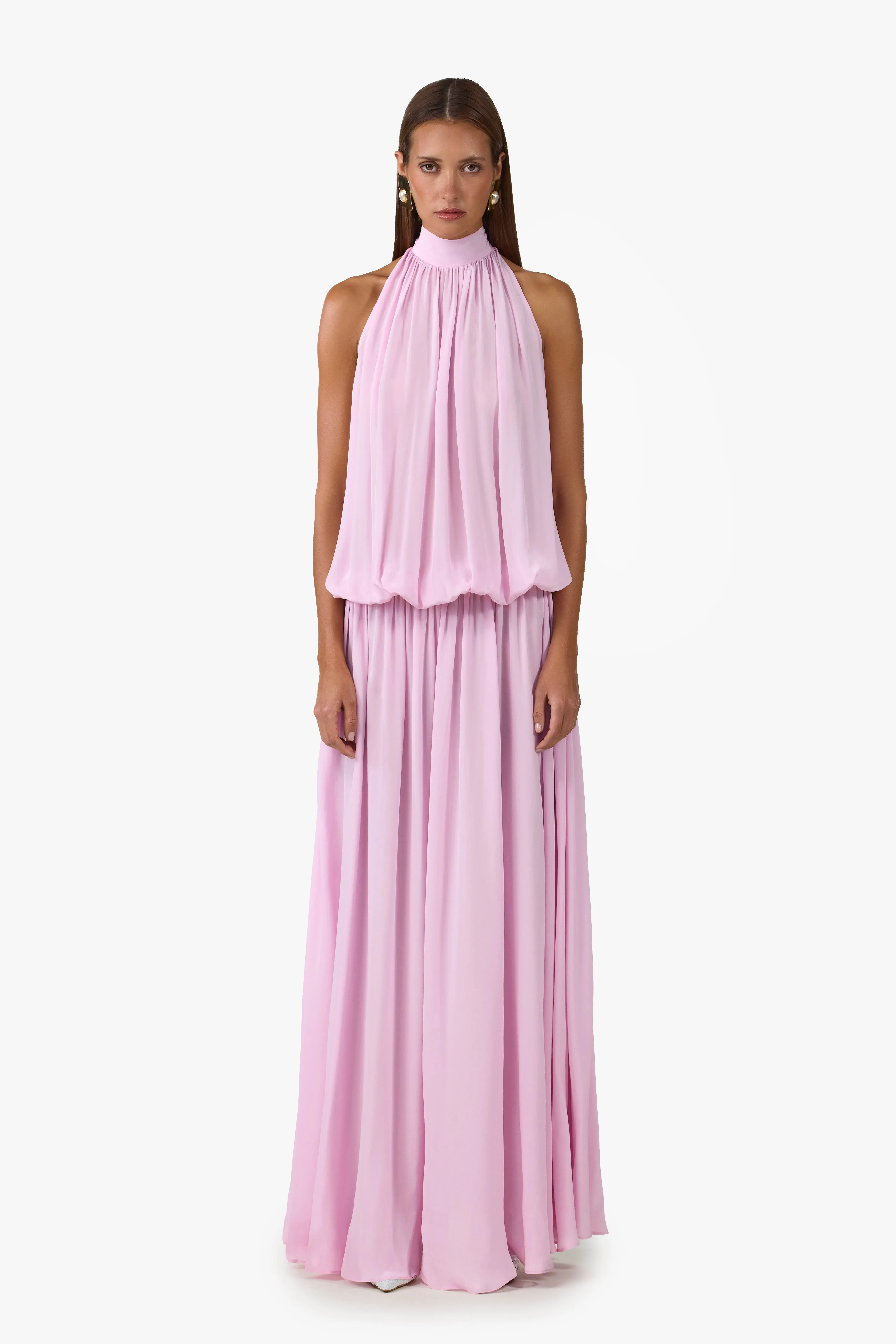Drop Waist Chiffon Gown (Lilac Pink) sold by SAME