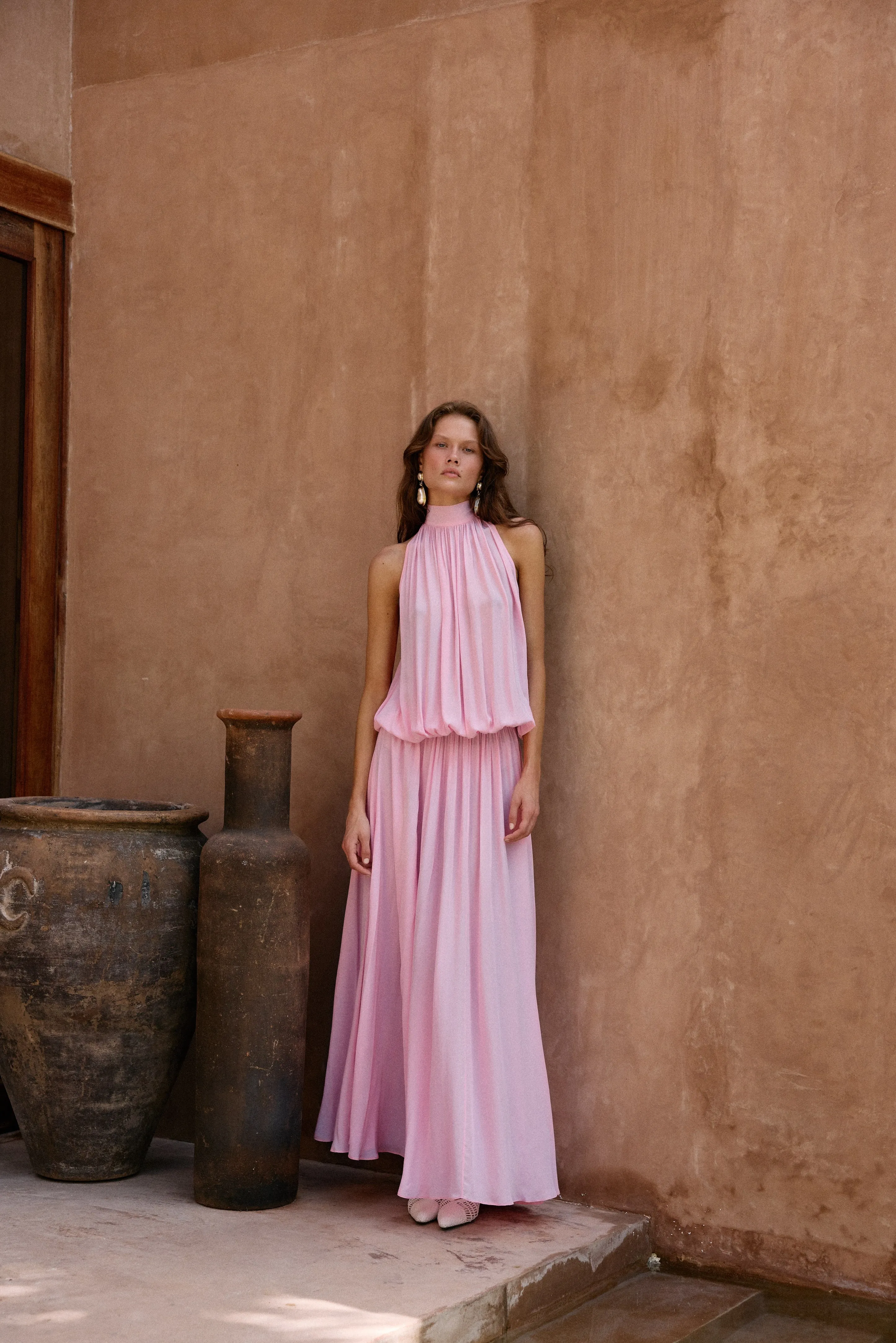Drop Waist Chiffon Gown (Lilac Pink) sold by SAME product image thumbnail 2