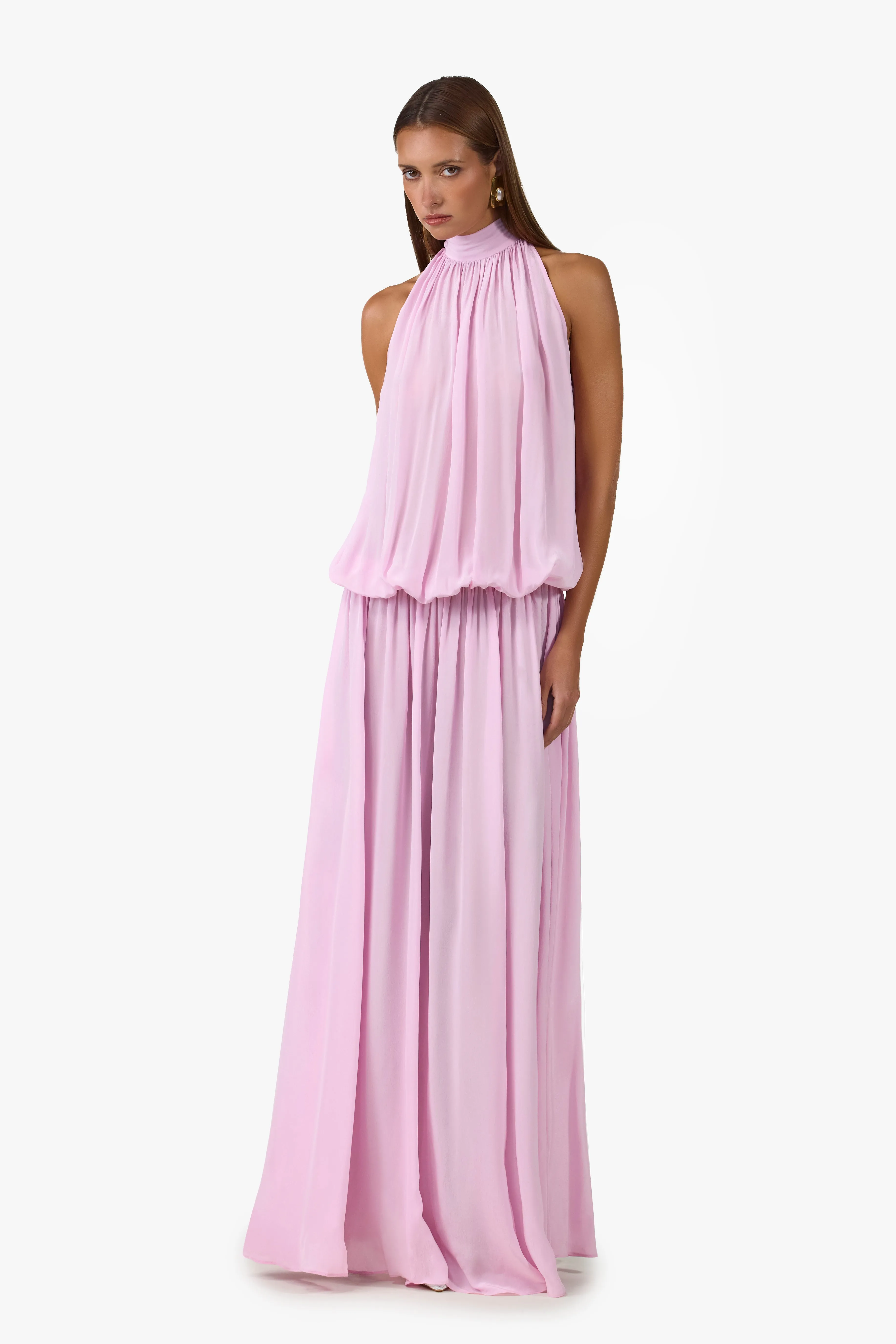 Drop Waist Chiffon Gown (Lilac Pink) sold by SAME product image thumbnail 4