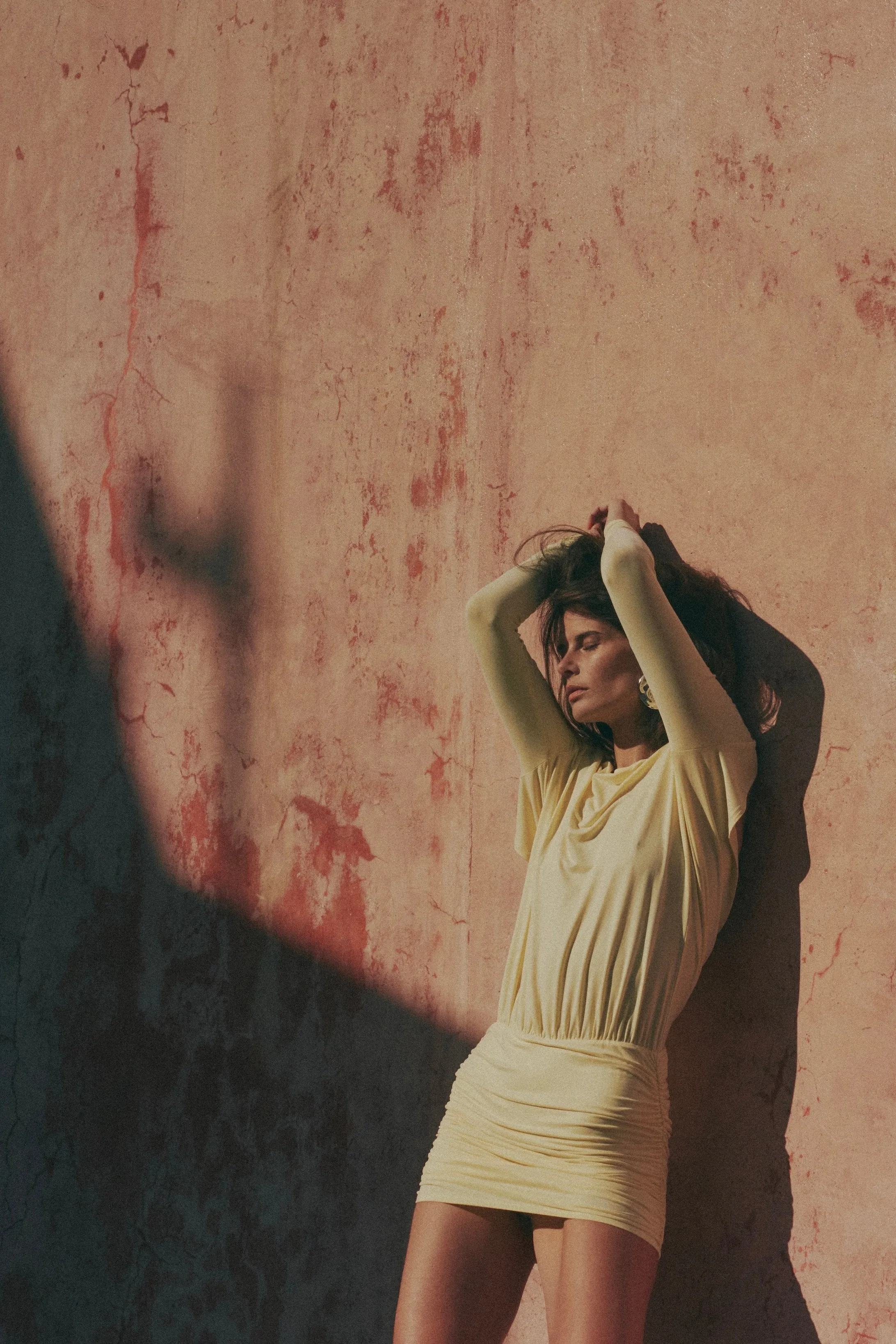 Draped Back Mini Dress (Butter Yellow) sold by SAME product image thumbnail 3