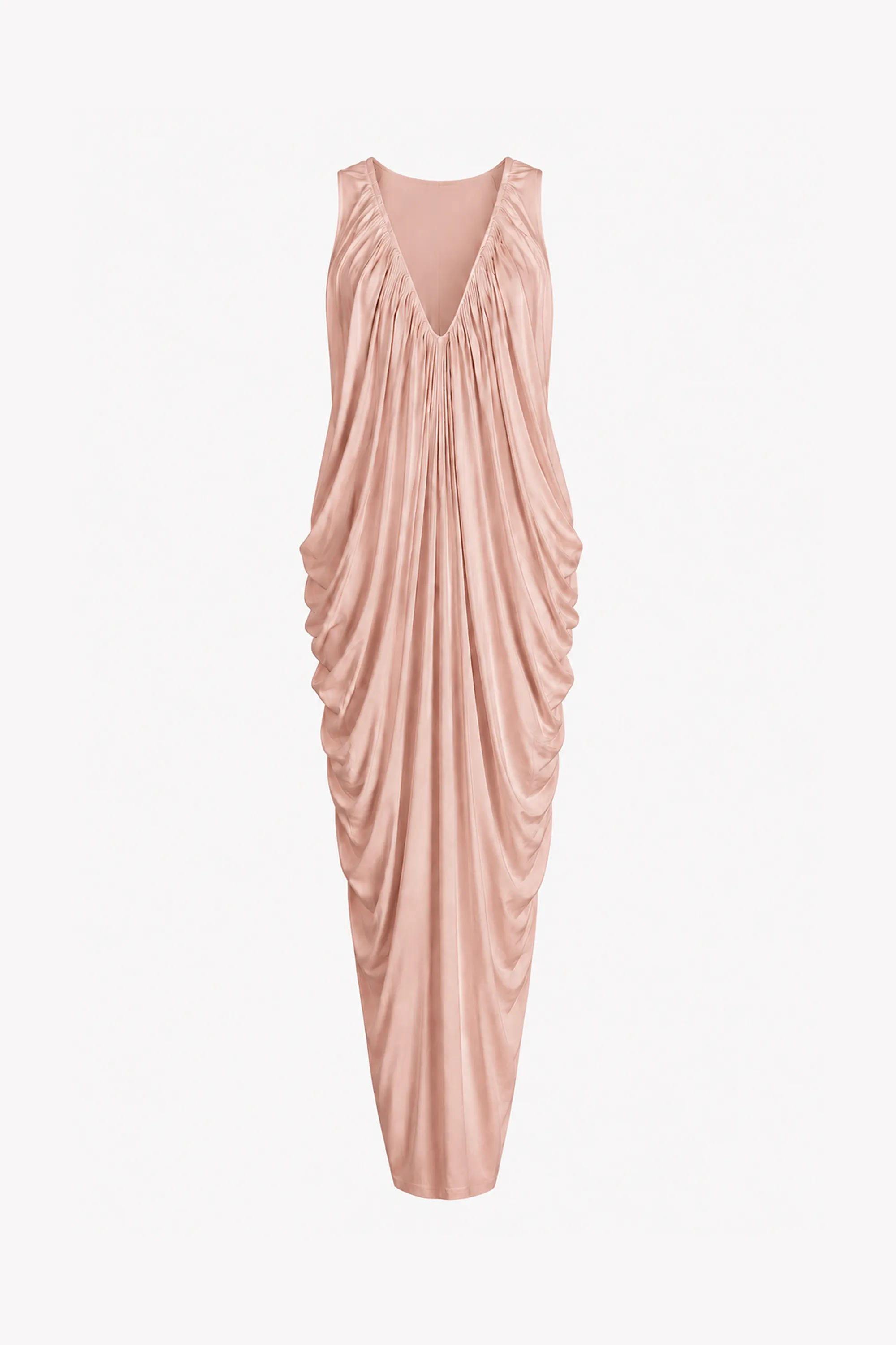 Draped V Neck Gown (Rose Clay) sold by SAME