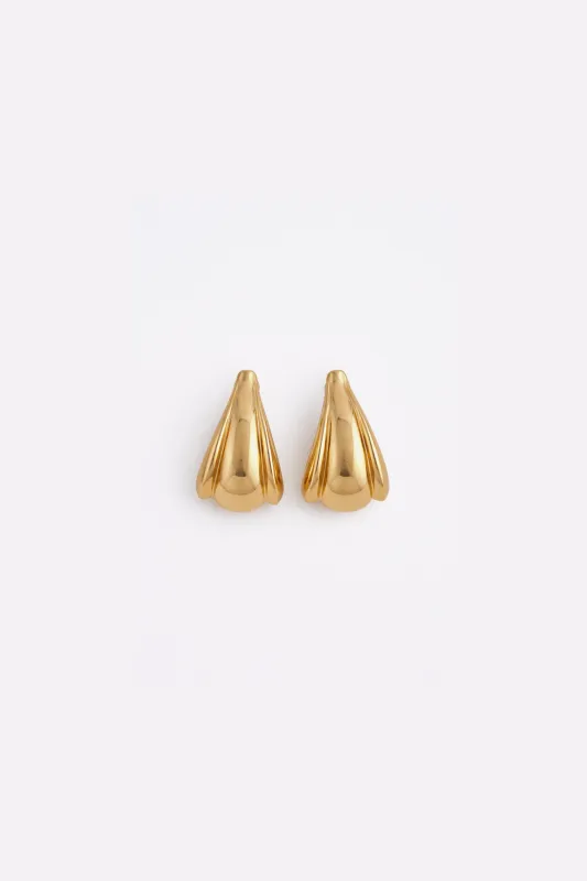 Mini Edge Hoop Earring (Gold) made by SAME