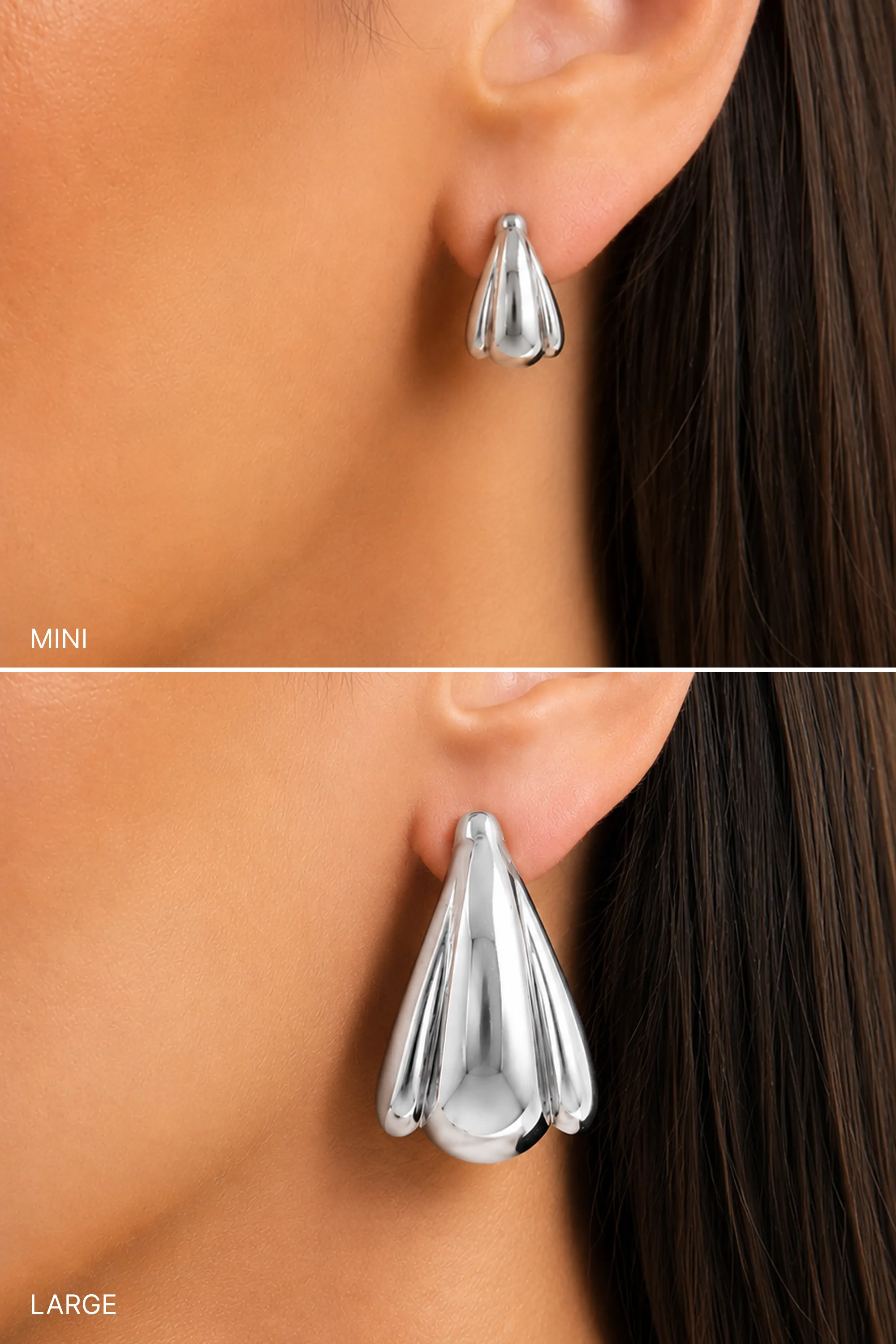 Mini Edge Hoop Earring (Silver) sold by SAME product image thumbnail 2