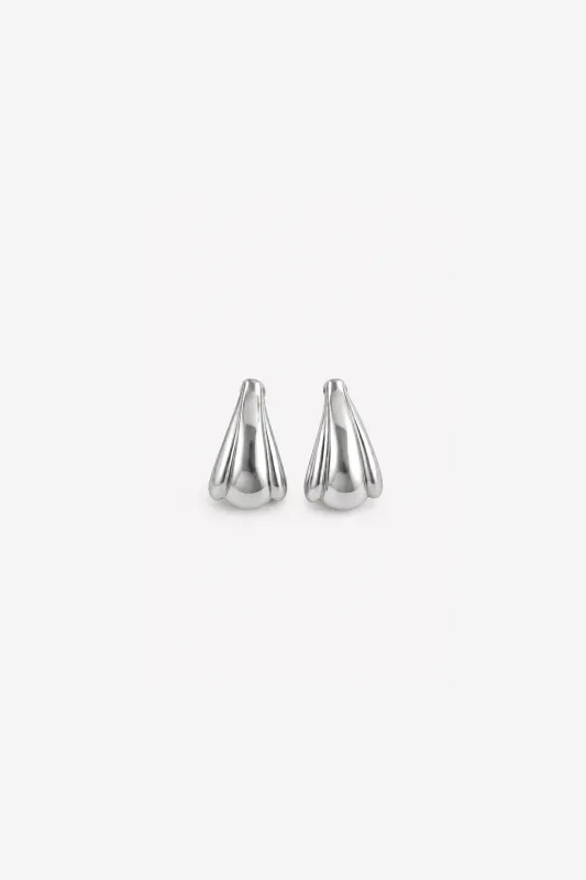 Mini Edge Hoop Earring (Silver) made by SAME