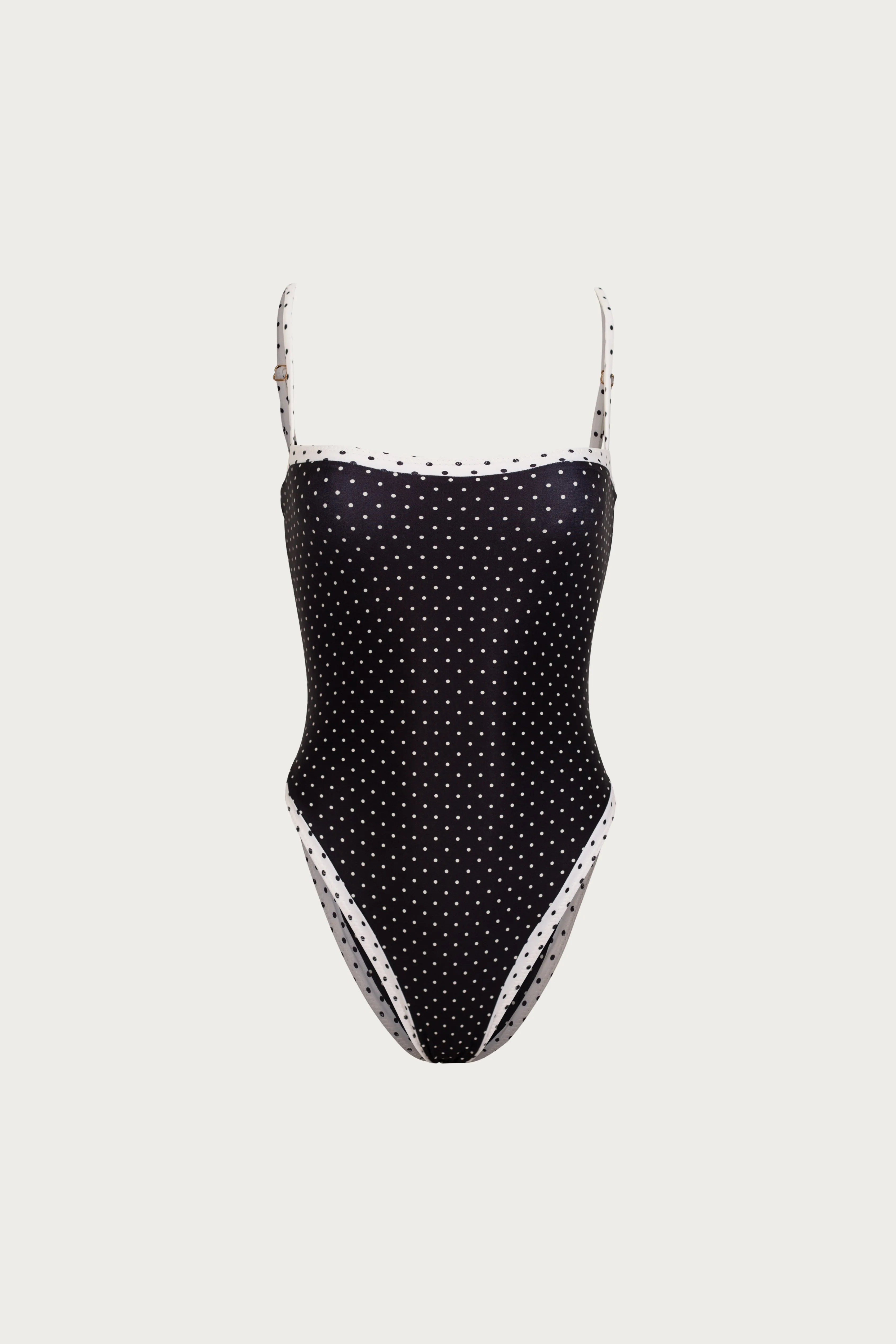 Colorblock One Piece (Black Cream Polka Dot/Cream) sold by SAME