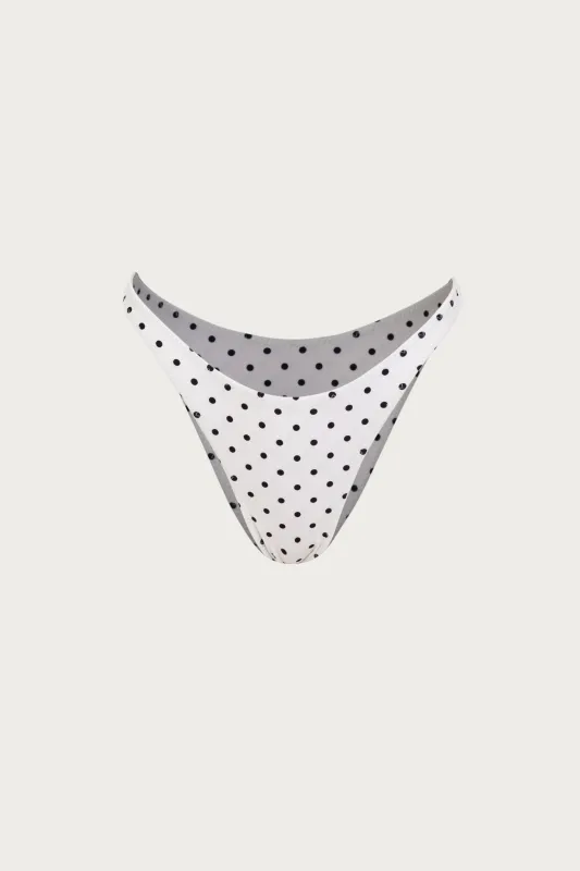 90s Bottom (Cream Black Polka Dot) made by SAME