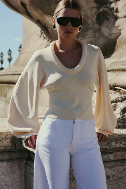 Knit Barrel Sweater (Cream) made by SAME