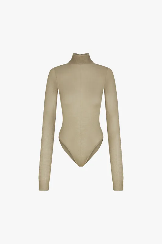 Open Back Knit Bodysuit (Sage Shimmer) made by SAME