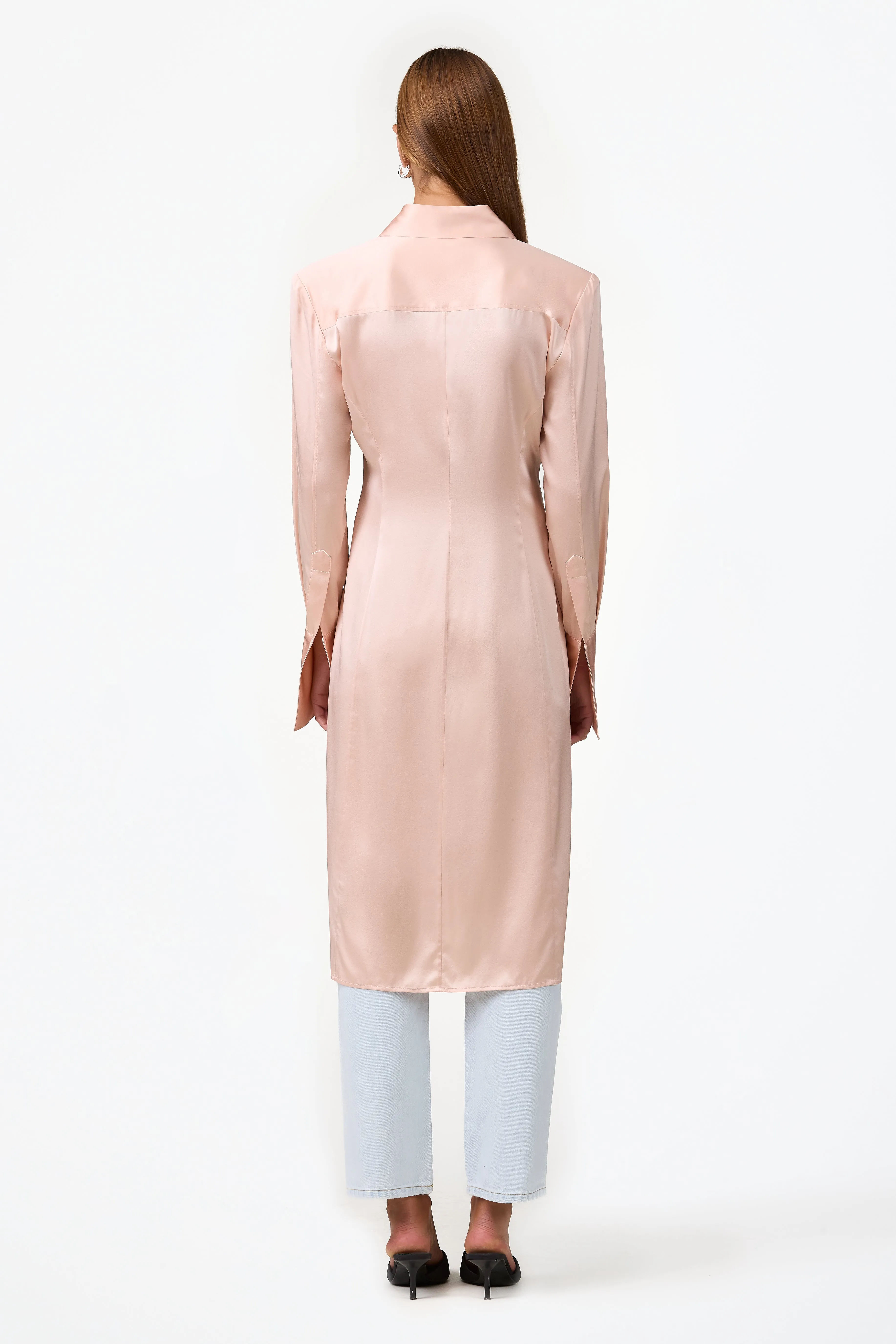 Tailored Silk Duster (Rose Clay) sold by SAME product image thumbnail 4