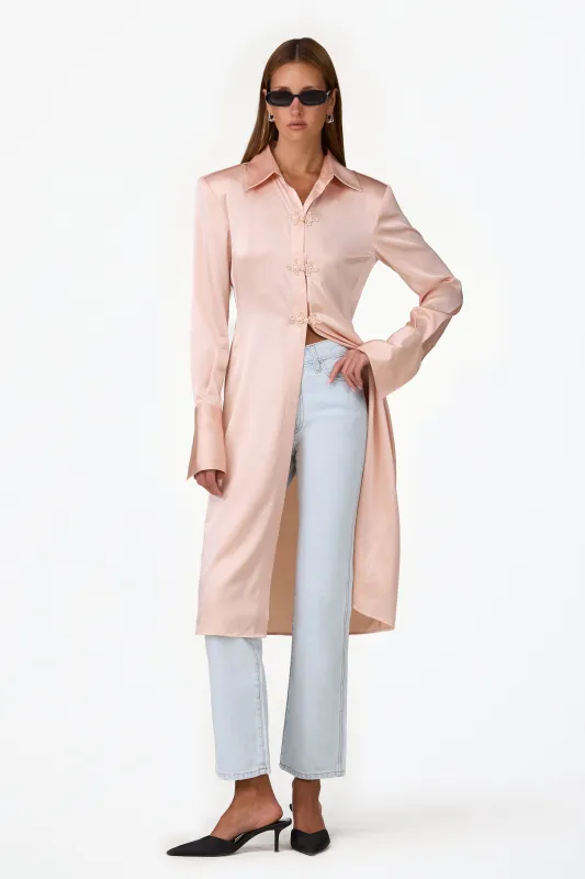 Tailored Silk Duster (Rose Clay) made by SAME