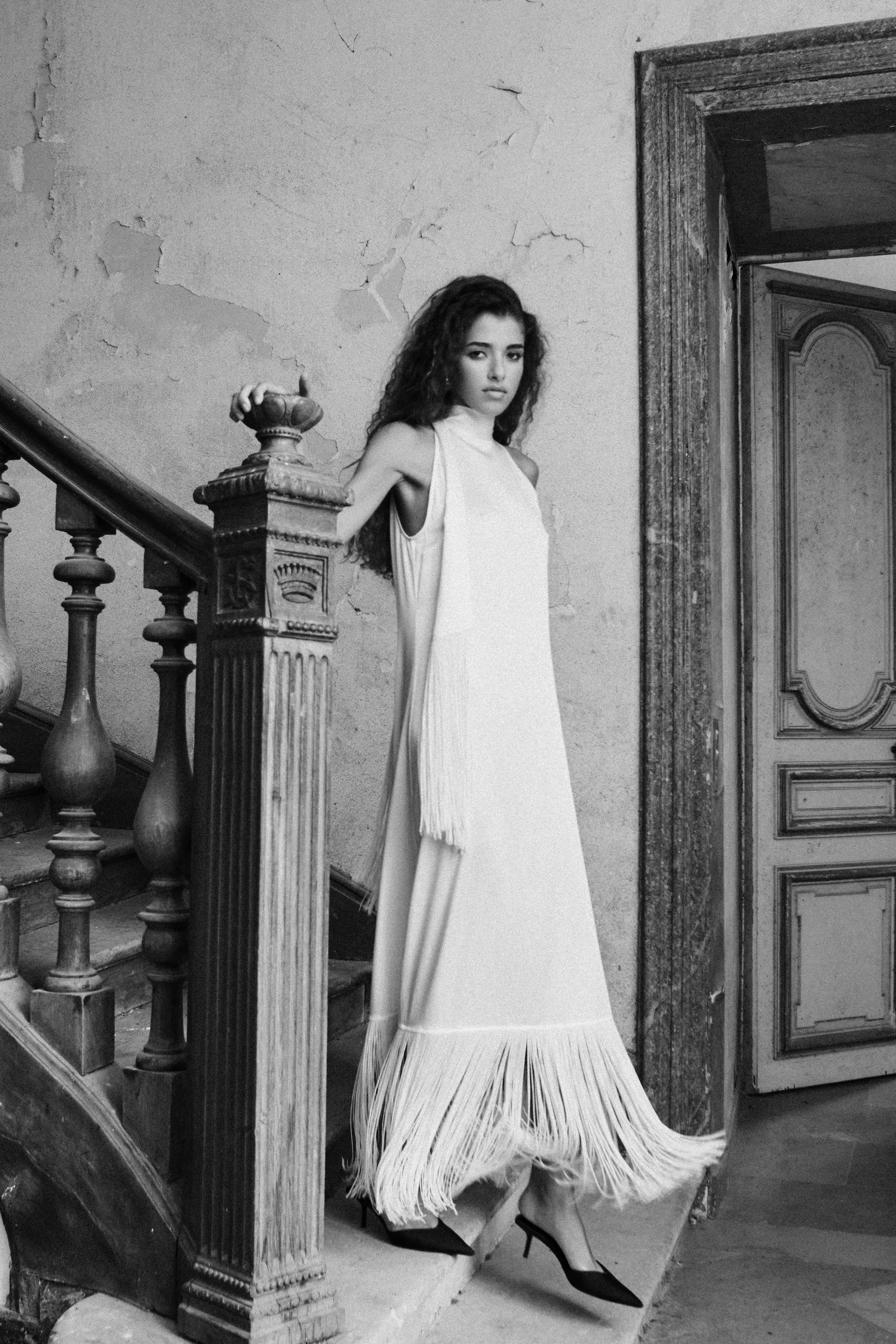 Silk Fringe Gown (Cream) sold by SAME product image thumbnail 2