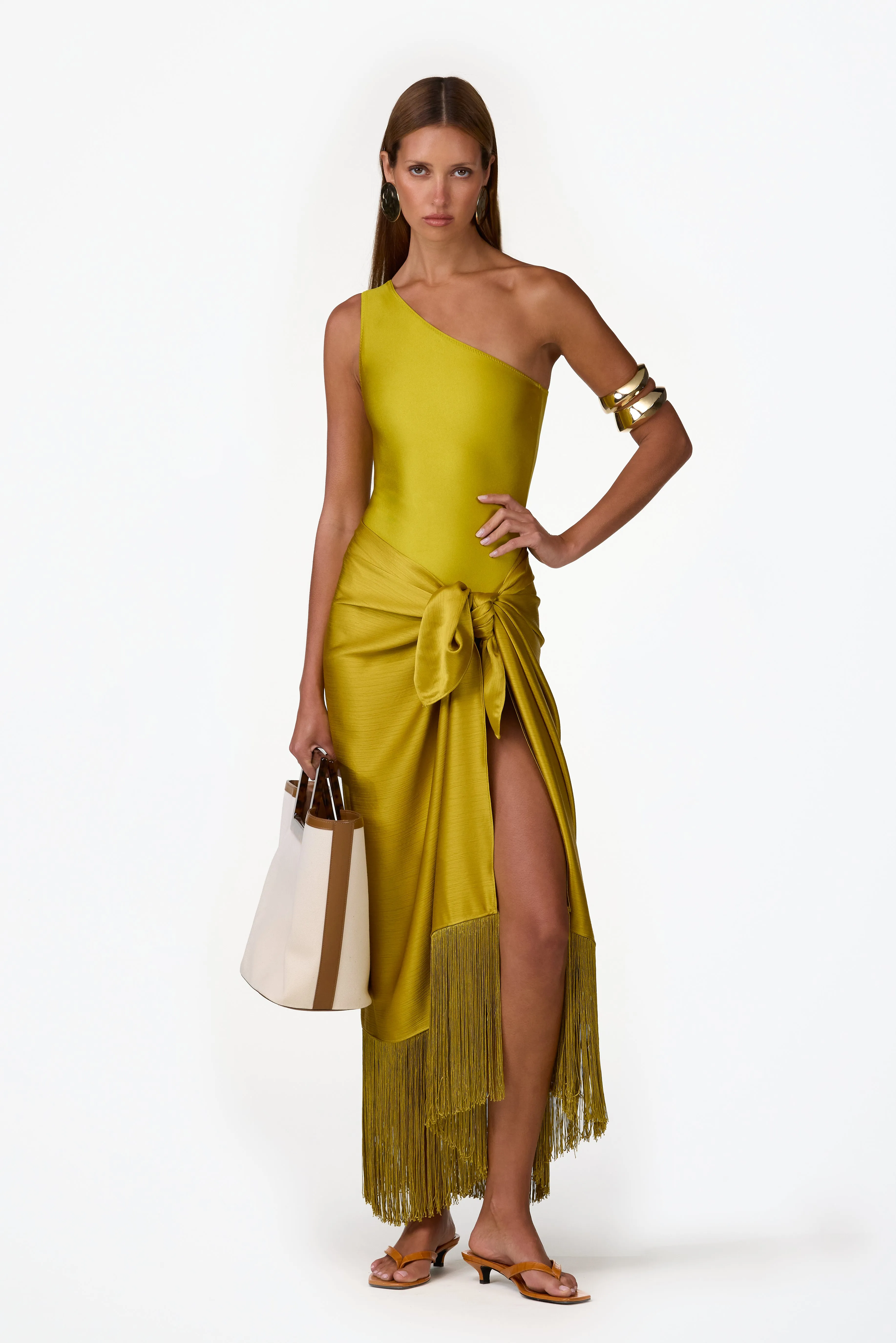 One Shoulder One Piece (Chartreuse) sold by SAME product image thumbnail 4