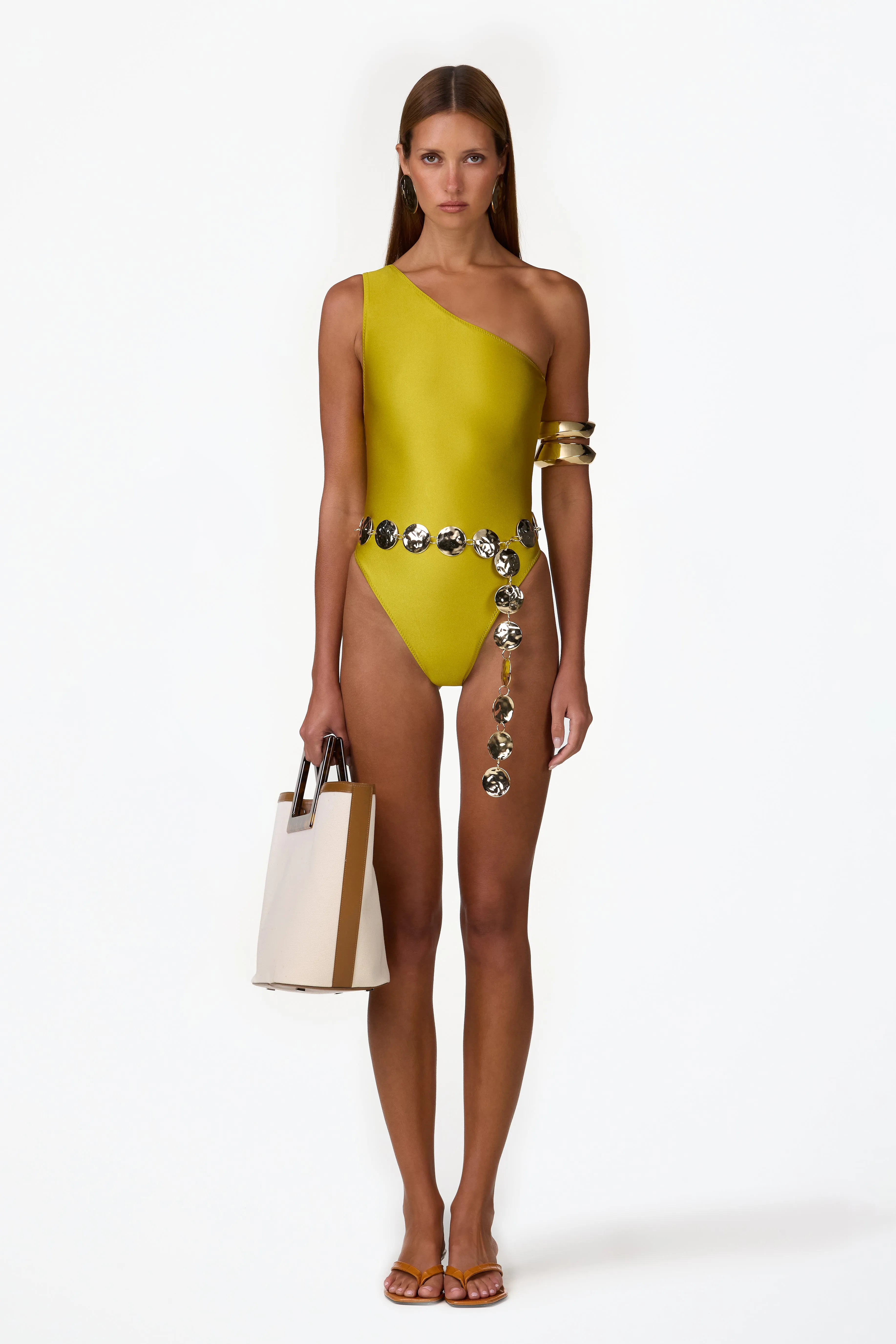 One Shoulder One Piece (Chartreuse) sold by SAME product image thumbnail 5