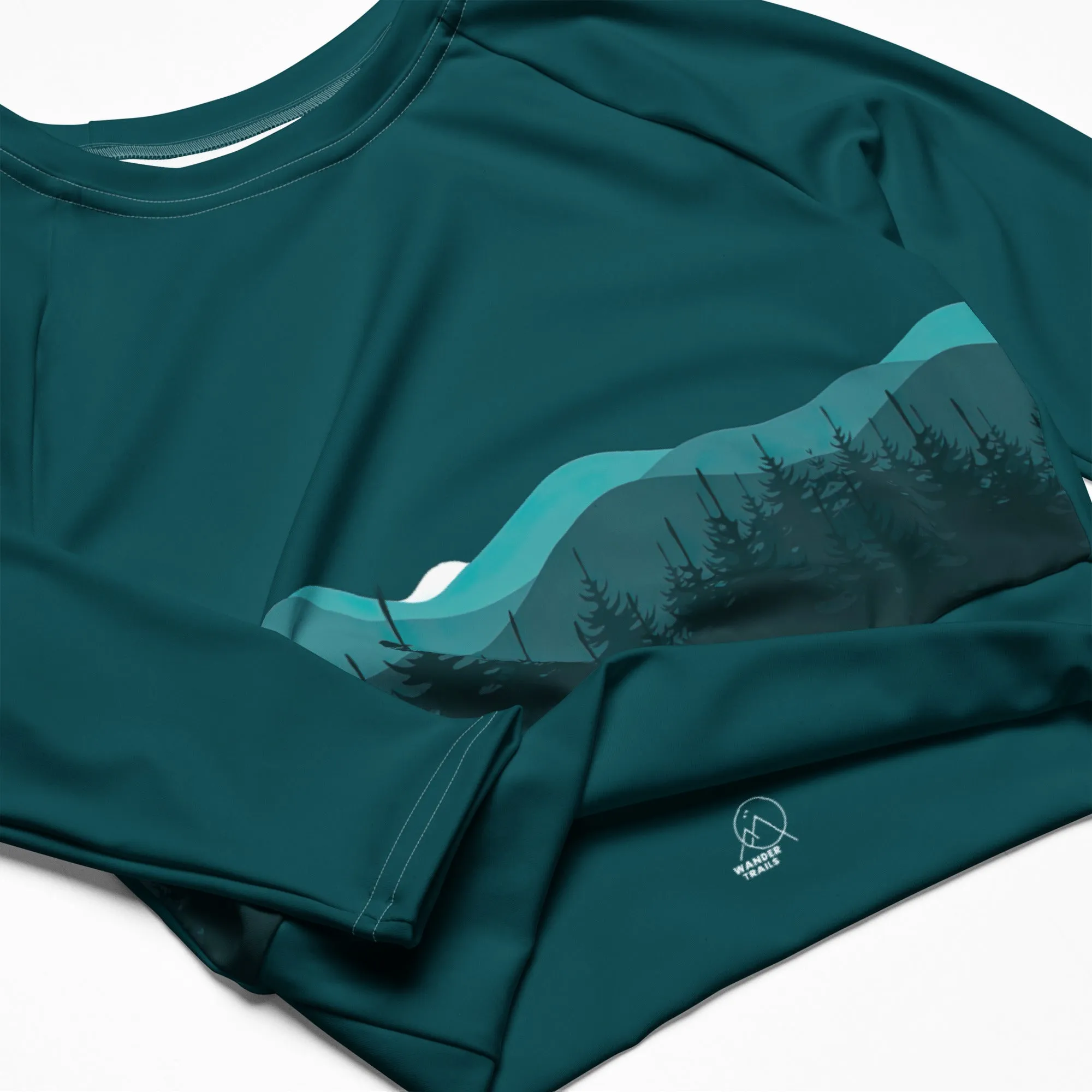 Forest Green Long Sleeve crop Top sold by Wander Trails product image thumbnail 3