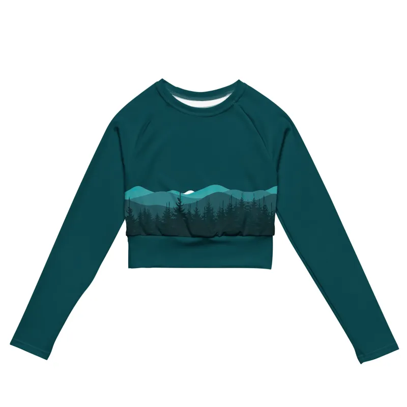 Forest Green Long Sleeve crop Top sold by Wander Trails