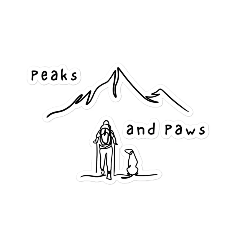 Peaks and Paws stickers made by Wander Trails