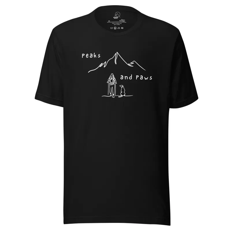 Peaks and Paws Unisex t-shirt made by Wander Trails