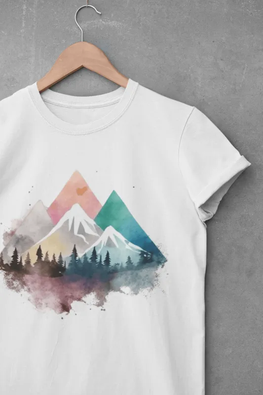 Watercolor Geometric Mountain Range Unisex T-shirt made by Wander Trails