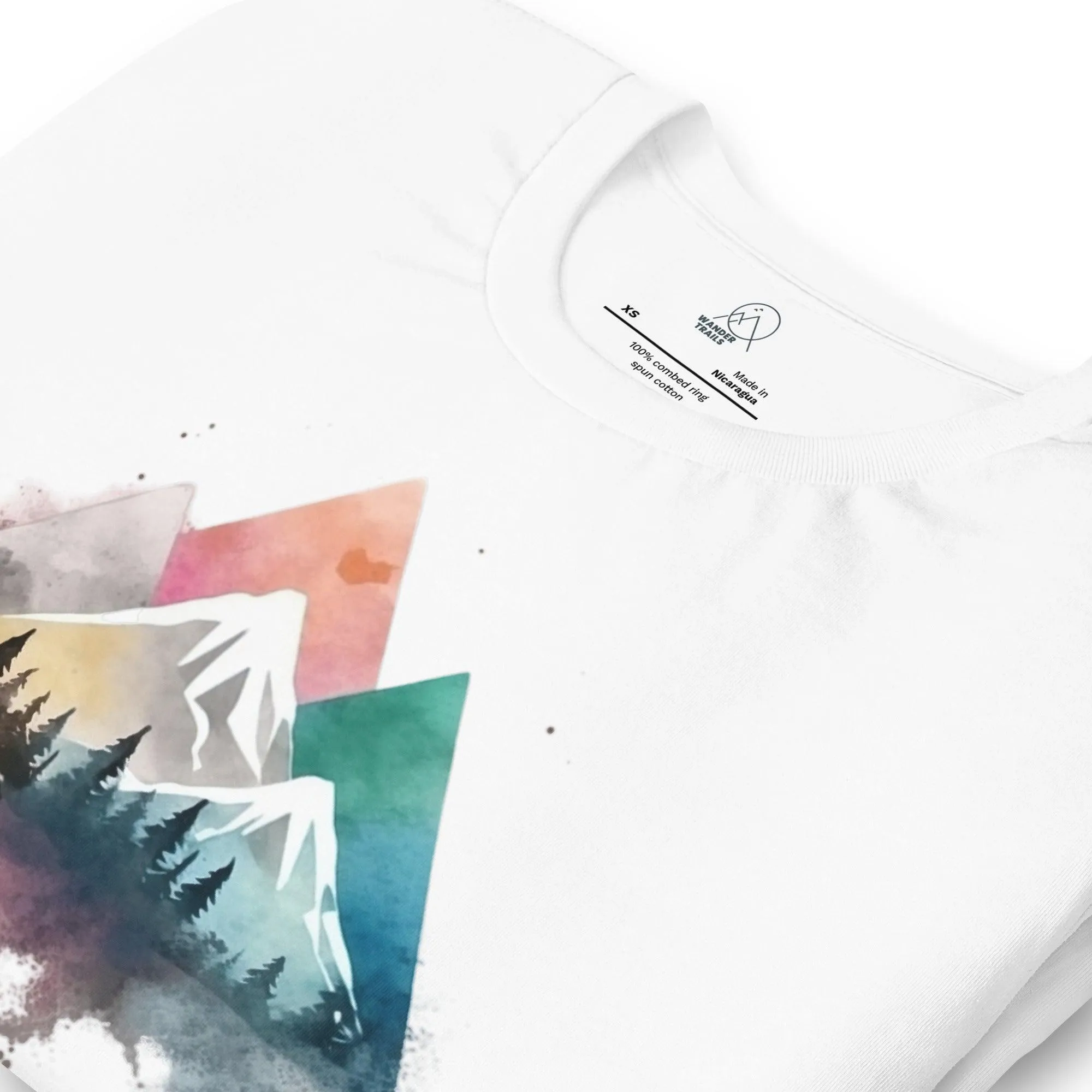 Watercolor Geometric Mountain Range Unisex T-shirt sold by Wander Trails product image thumbnail 5