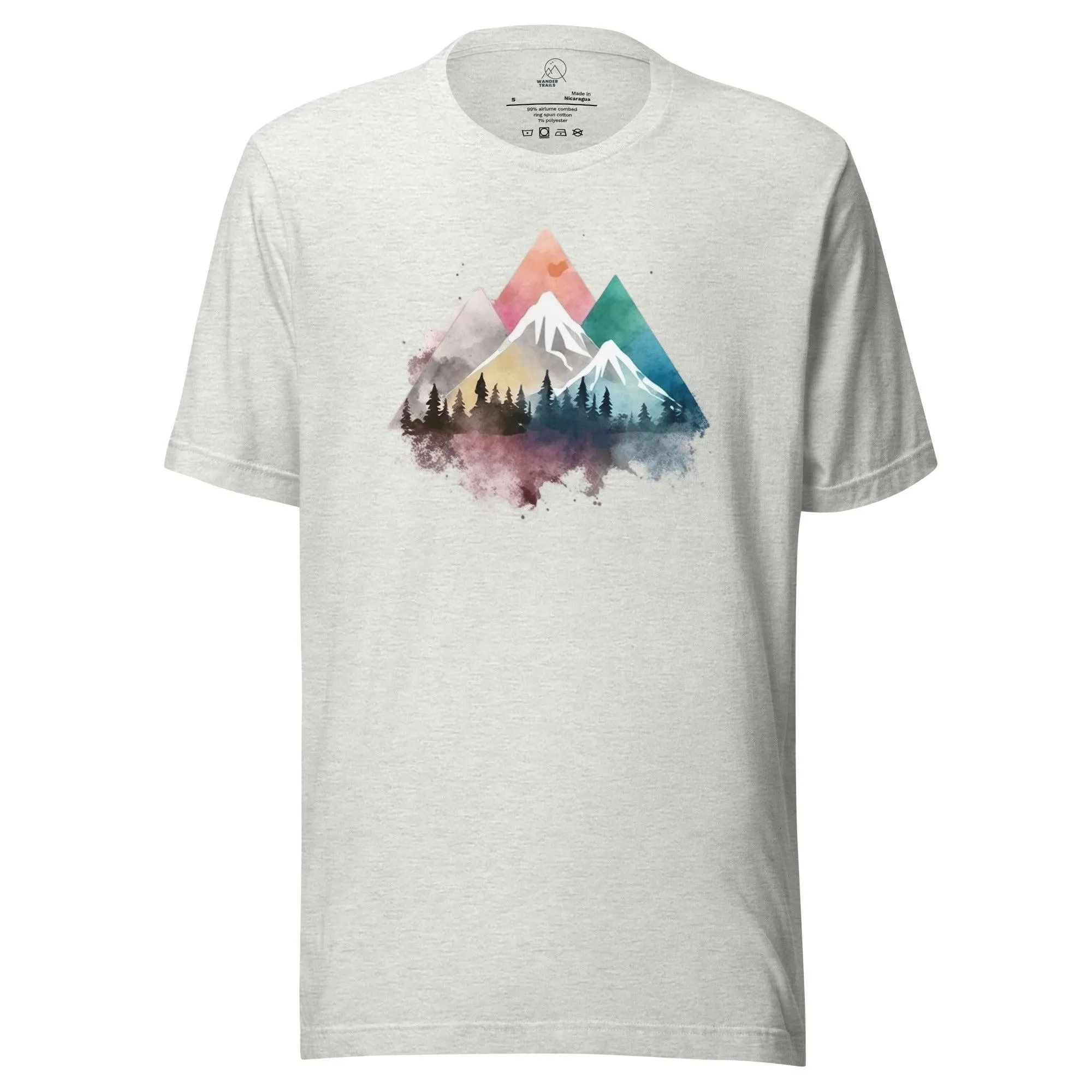 Watercolor Geometric Mountain Range Unisex T-shirt sold by Wander Trails product image thumbnail 4