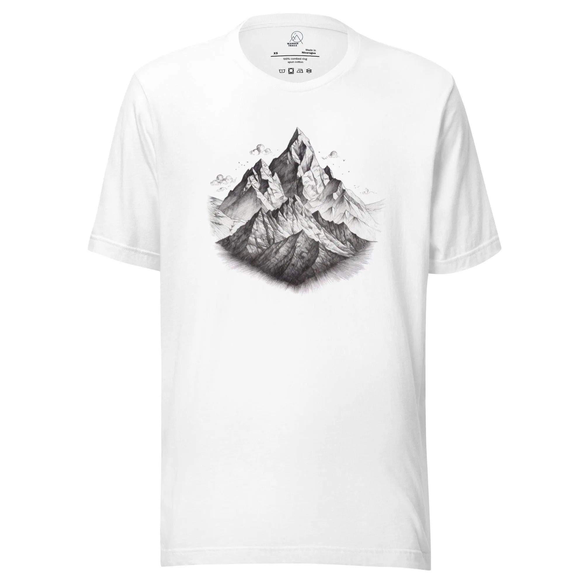 Mountain Range Pencil Art Unisex T-shirt sold by Wander Trails product image thumbnail 4