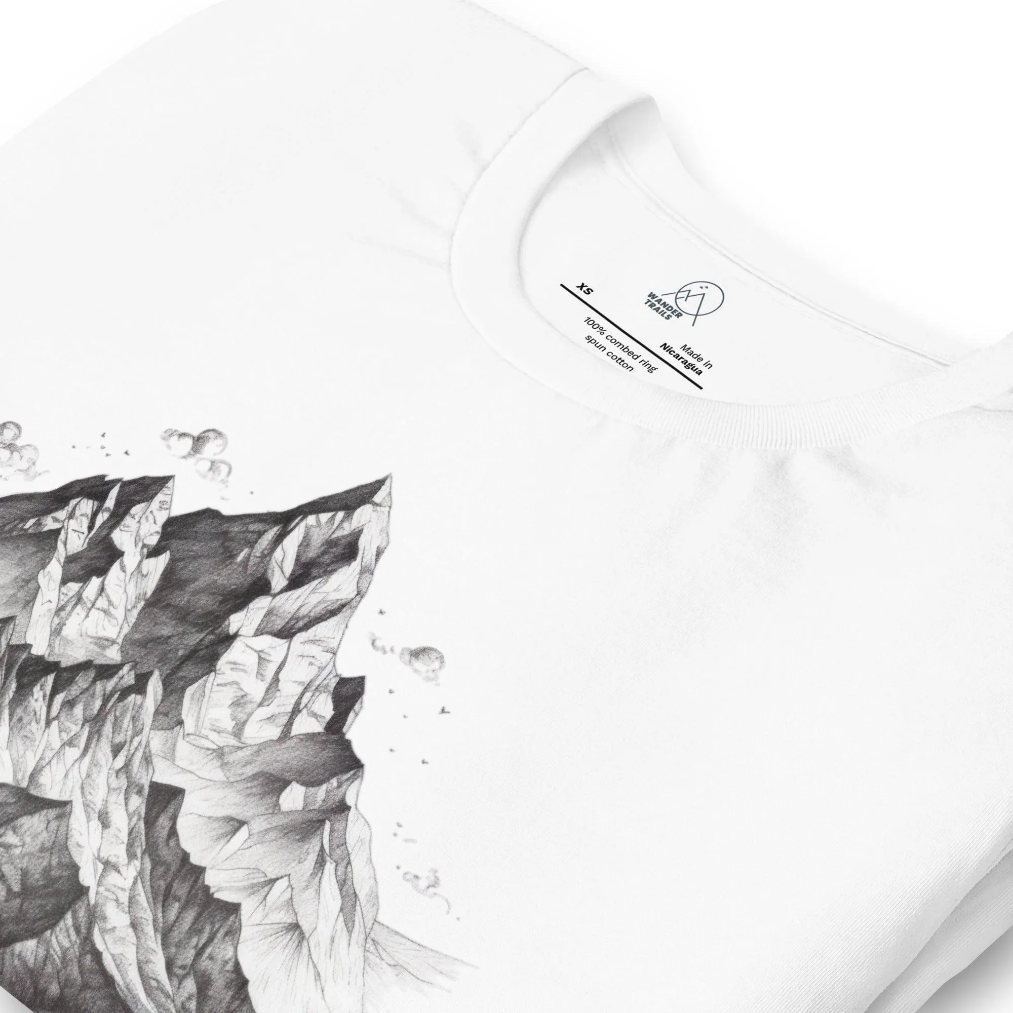 Mountain Range Pencil Art Unisex T-shirt sold by Wander Trails product image thumbnail 5
