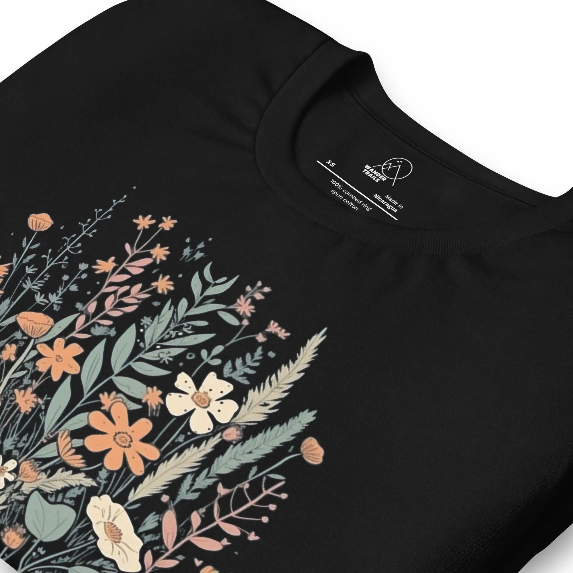 Retro Flowers Unisex T-shirt sold by Wander Trails product image thumbnail 5