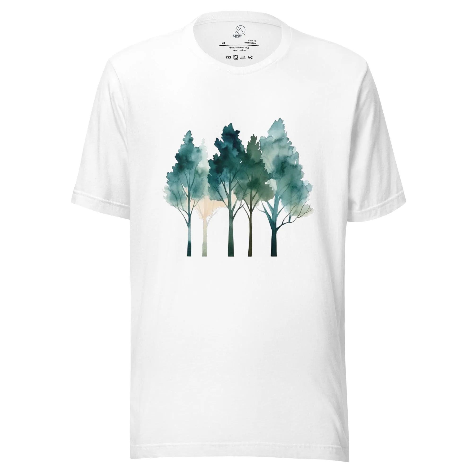 Watercolor Trees Unisex T-shirt sold by Wander Trails product image thumbnail 4