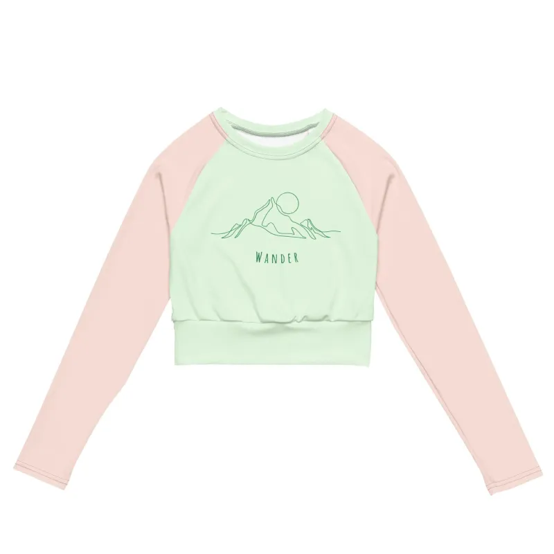 Mountain Wanderer Crop Top - Pink & Green sold by Wander Trails