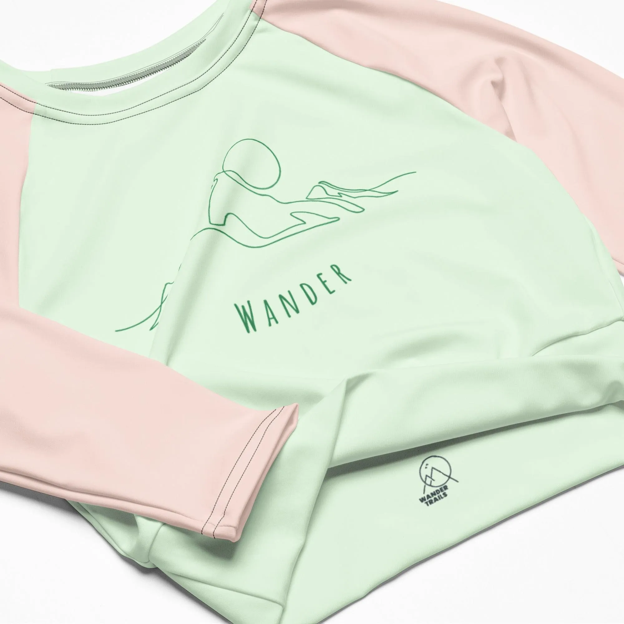 Mountain Wanderer Crop Top - Pink & Green sold by Wander Trails product image thumbnail 3