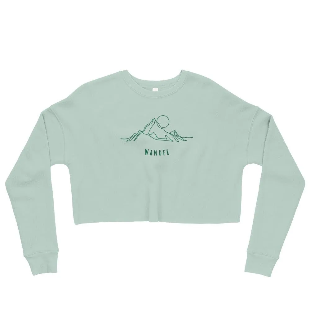 Mountain Wanderer Cropped Sweatshirt - Dusty Blue sold by Wander Trails product image thumbnail 5