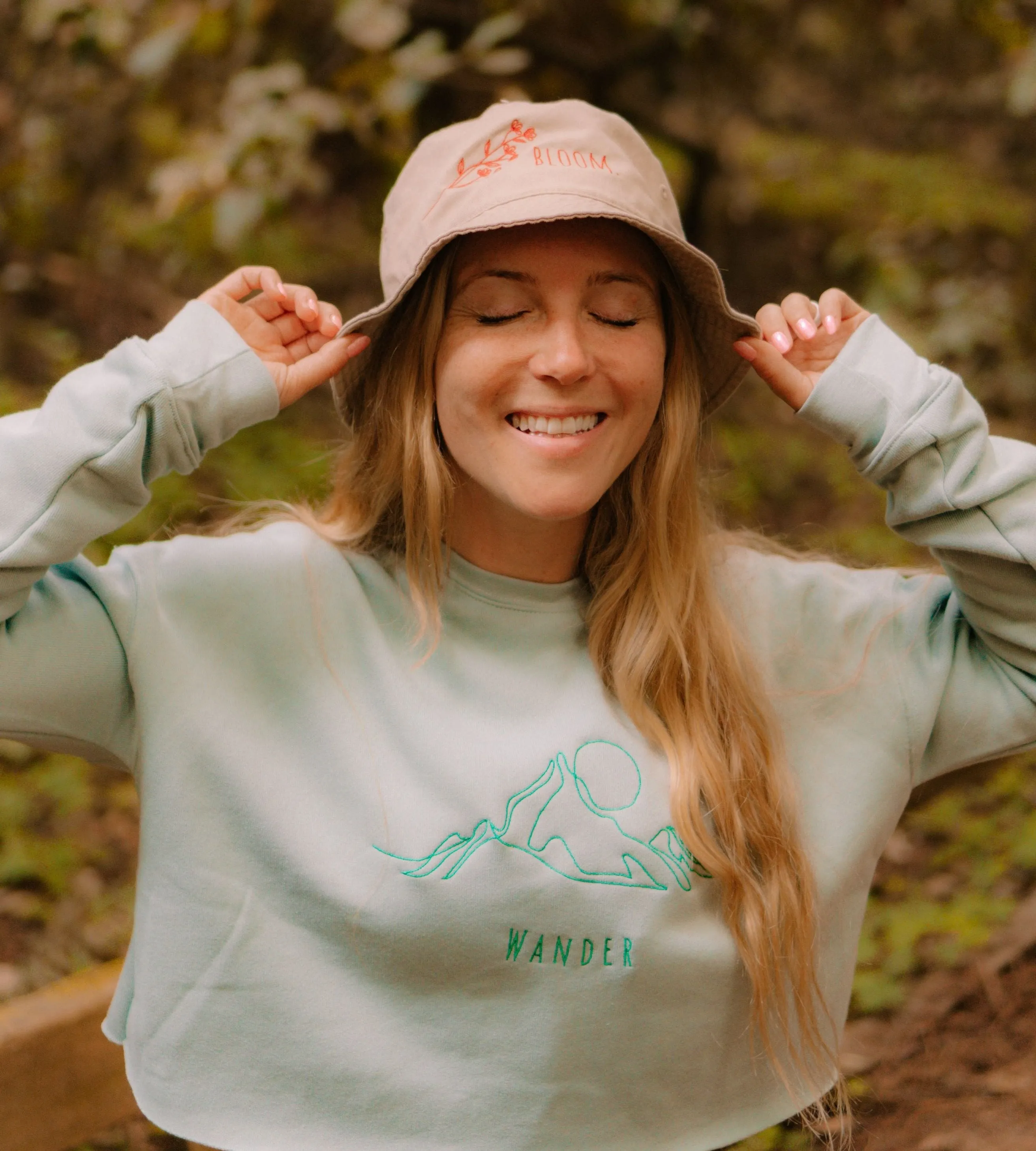 Mountain Wanderer Cropped Sweatshirt - Dusty Blue sold by Wander Trails product image thumbnail 2