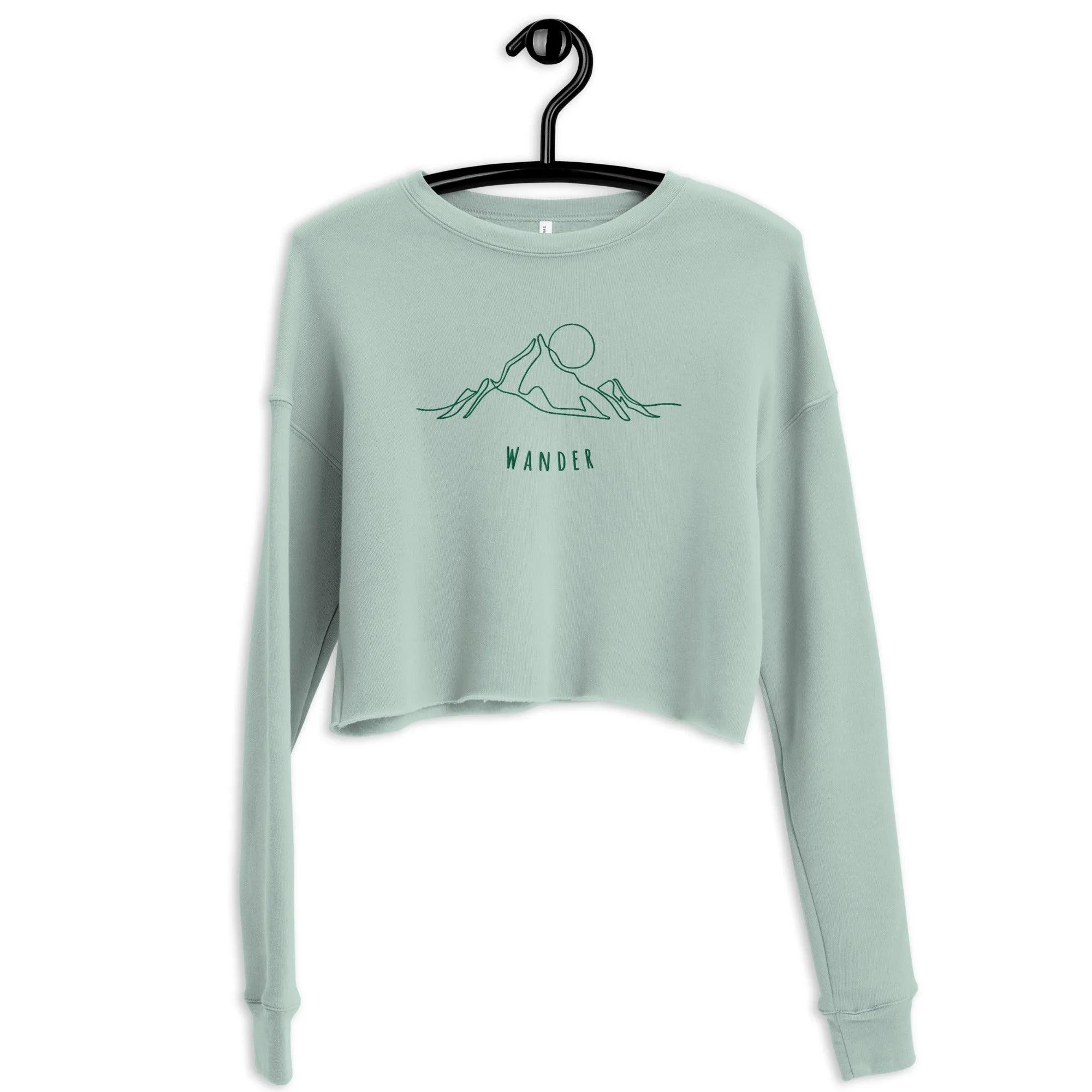 Mountain Wanderer Cropped Sweatshirt - Dusty Blue sold by Wander Trails product image thumbnail 3