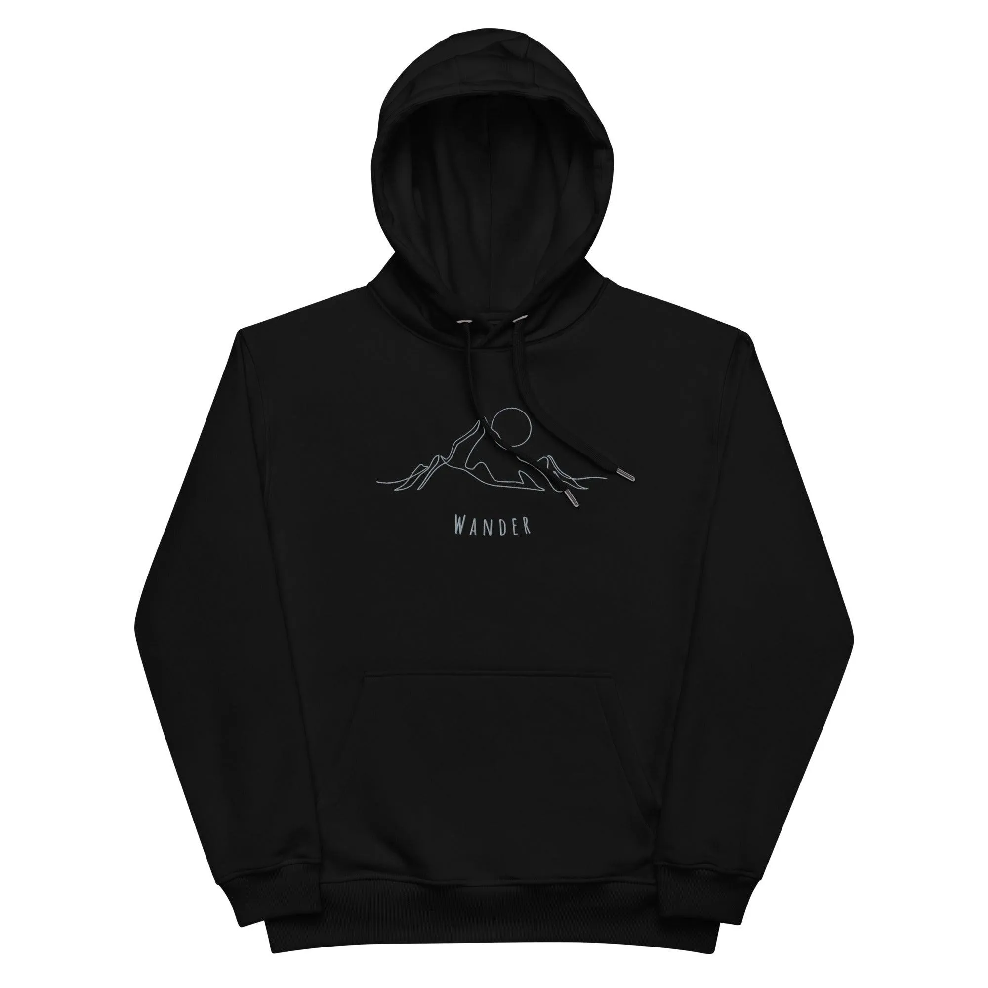 Mountain Wanderer - Embroidered Premium eco hoodie sold by Wander Trails