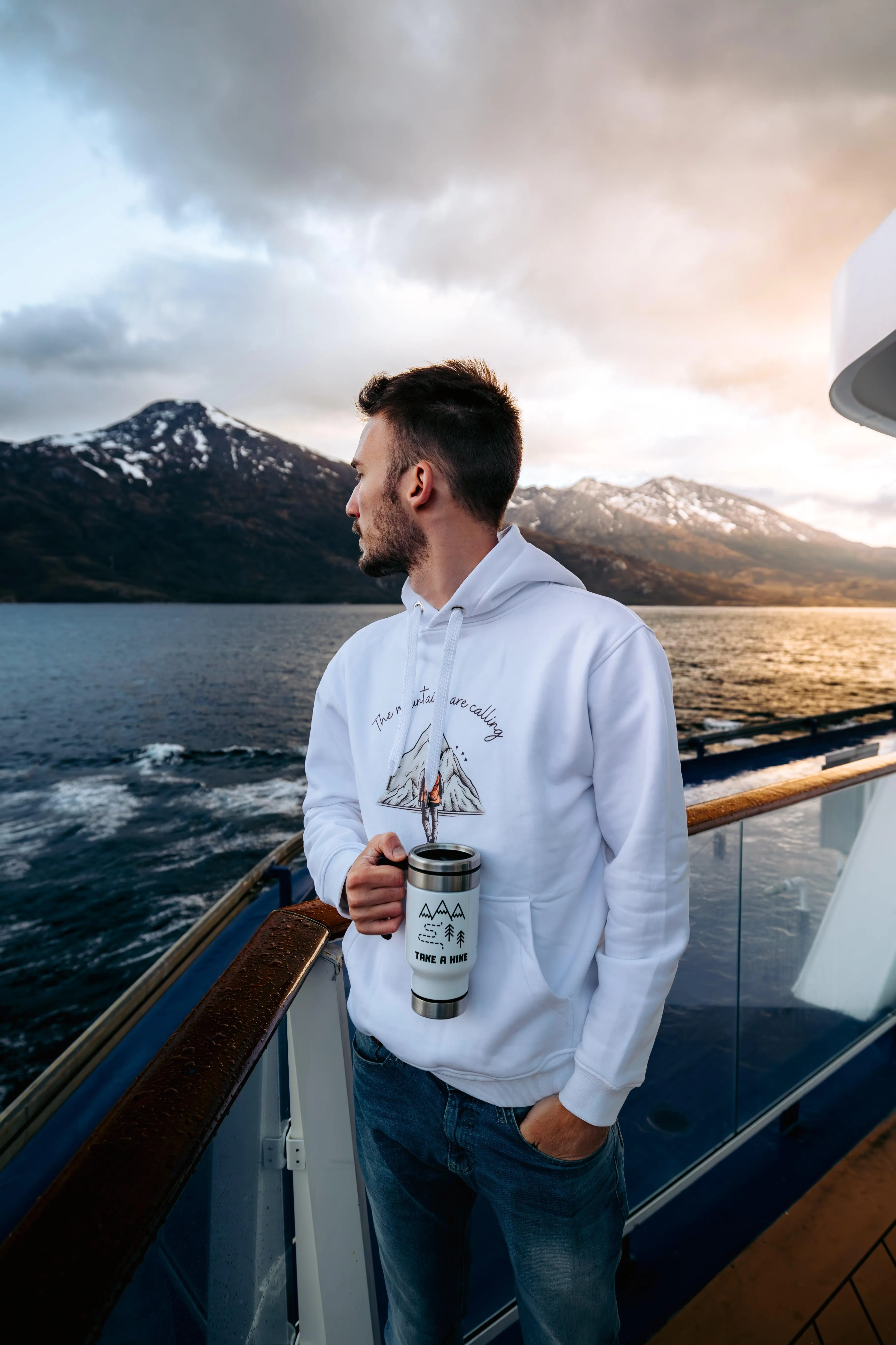 The Mountains are Calling Premium eco hoodie sold by Wander Trails product image thumbnail 3