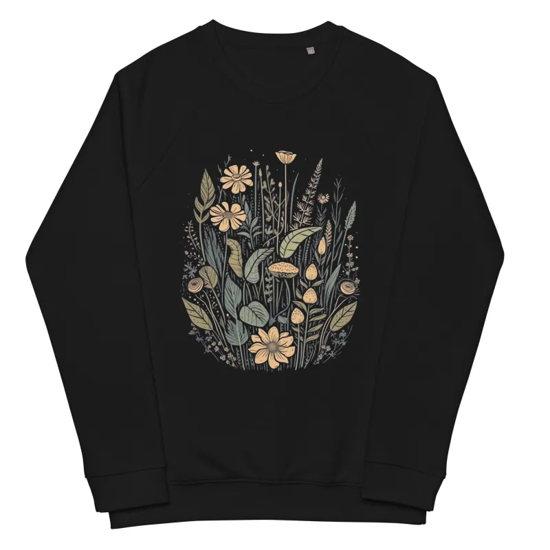 Yellow Wildflowers retro Unisex organic sweatshirt sold by Wander Trails