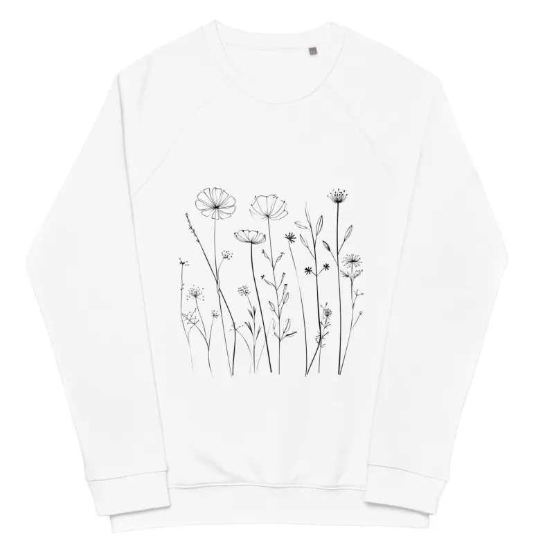 Minimalist Flowers Unisex organic sweatshirt sold by Wander Trails