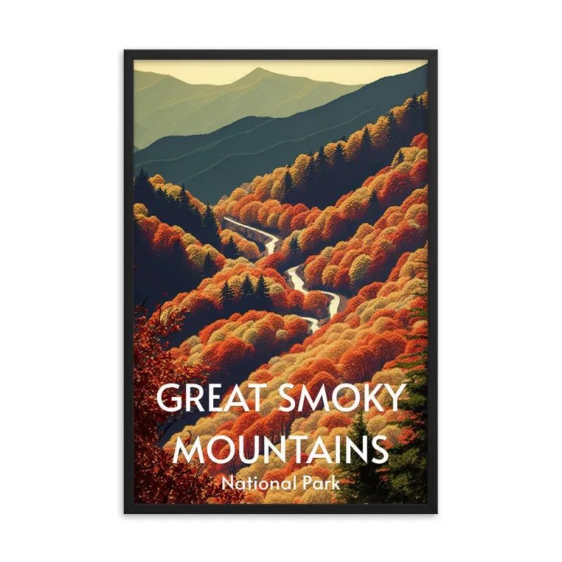 Great Smoky Mountains Framed poster sold by Wander Trails