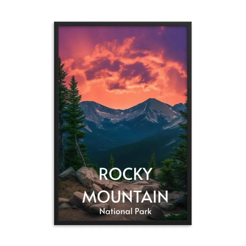 Rocky Mountain National Park Framed poster sold by Wander Trails