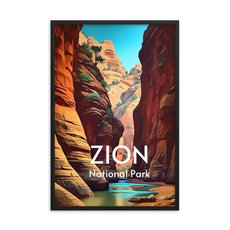 Zion National Park Framed poster sold by Wander Trails
