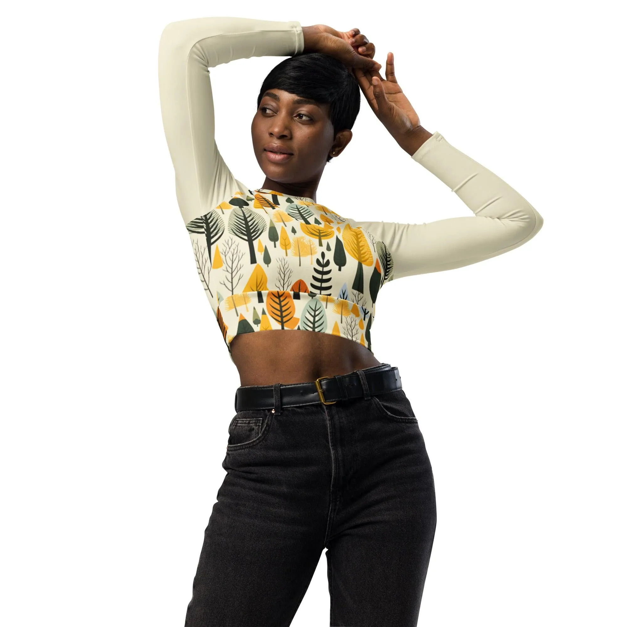 Autumn Trees Long Sleeve Crop Top sold by Wander Trails product image thumbnail 2