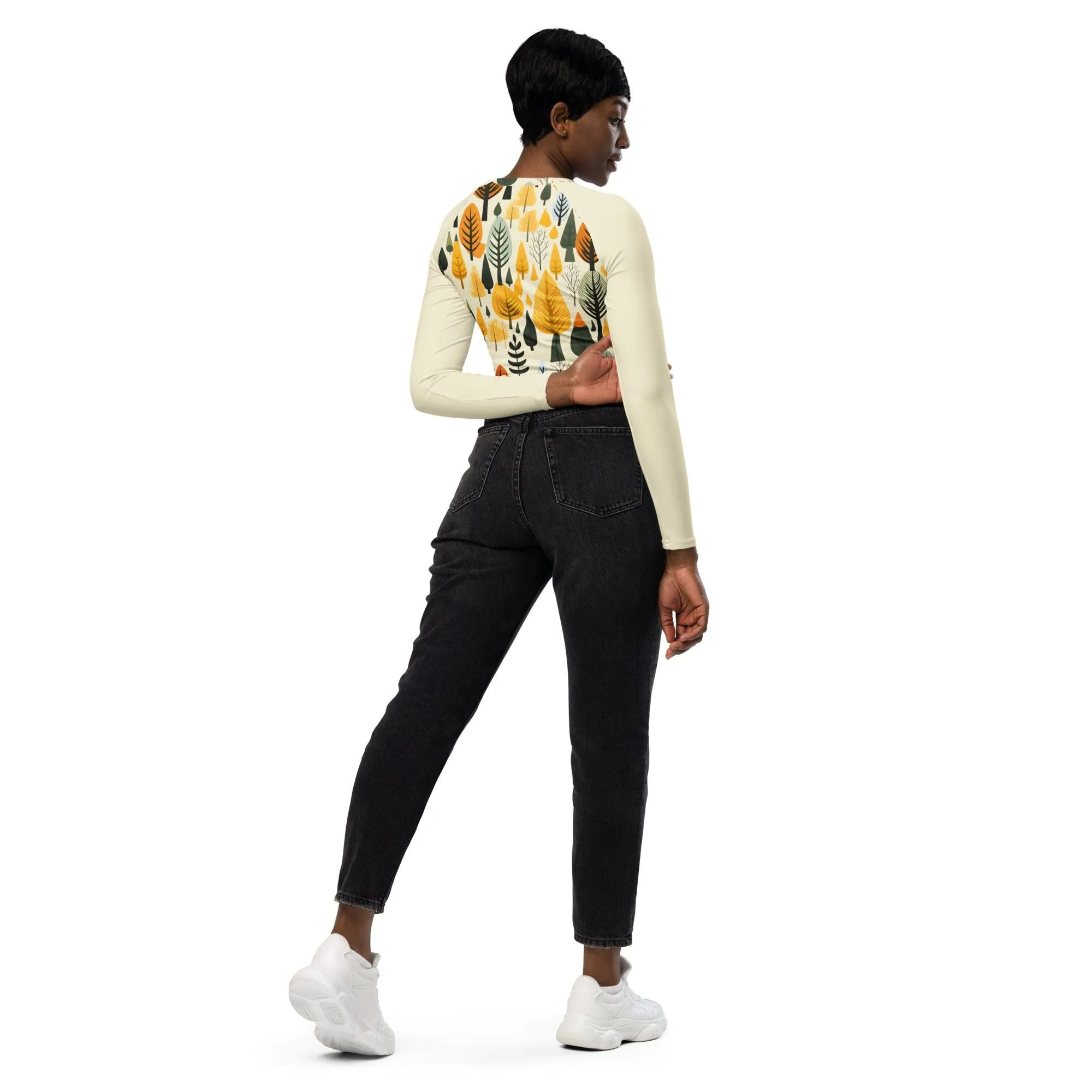 Autumn Trees Long Sleeve Crop Top sold by Wander Trails product image thumbnail 4