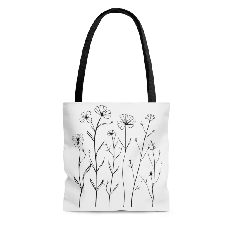 Minimalist Flowers Tote Bag sold by Wander Trails