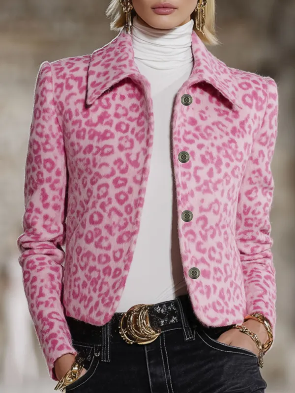 Lapel Single-breasted Cropped Woolen Jacket sold by Oyrosy