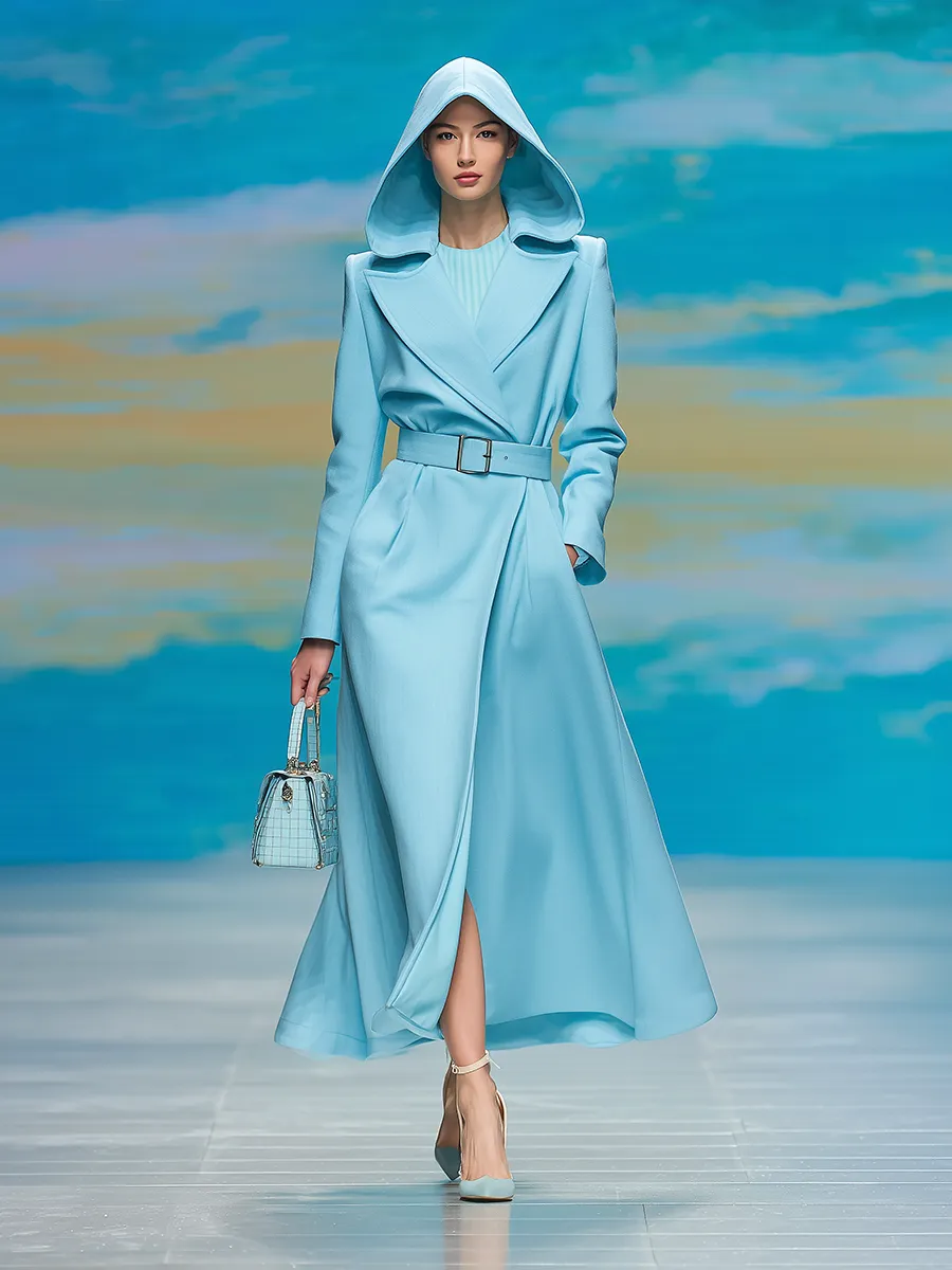 Stylish Urban Tweed Hooded Long Coat sold by Oyrosy product image thumbnail 2